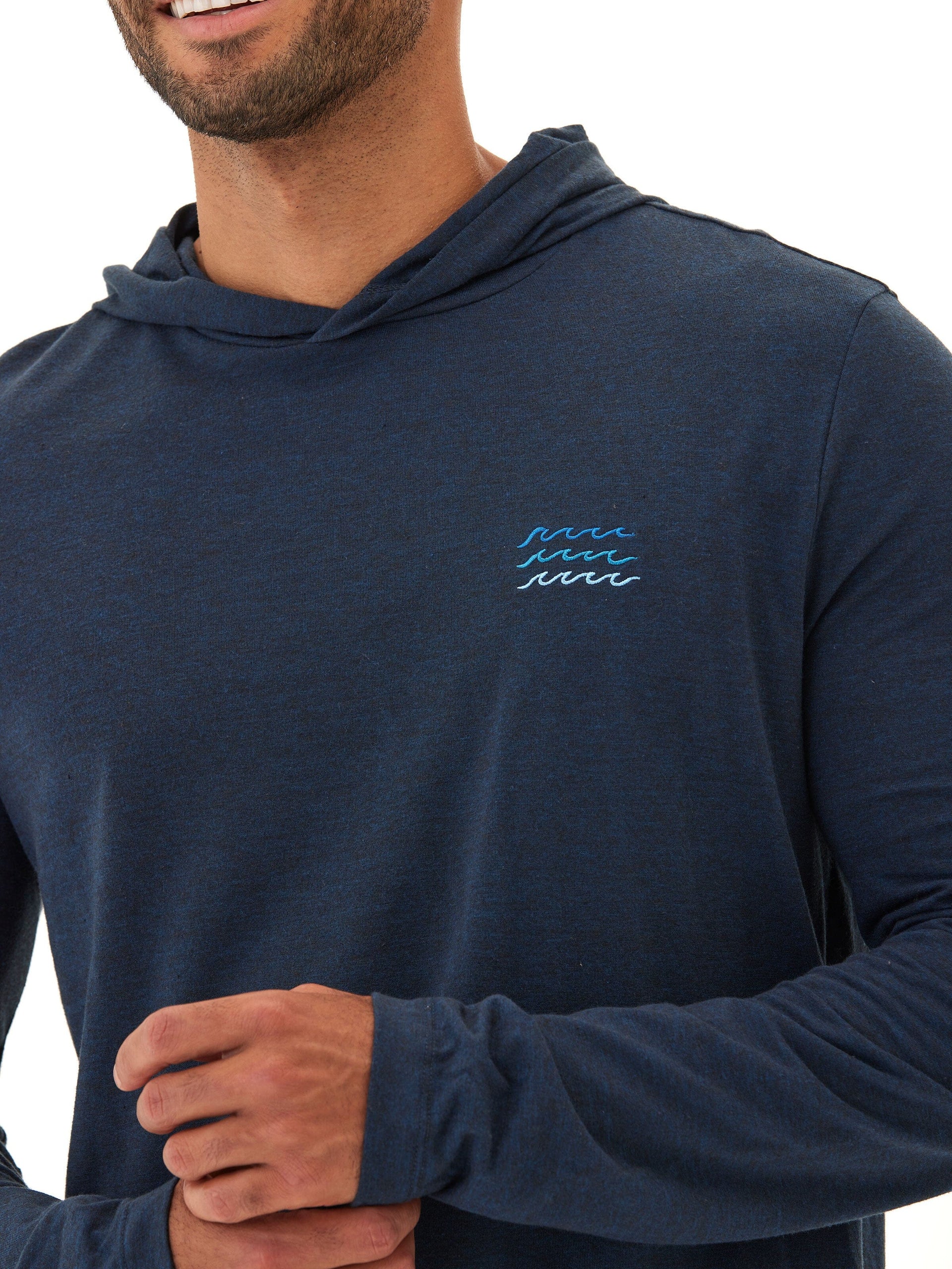 Men's Triblend Embroidery Hoodie Tee