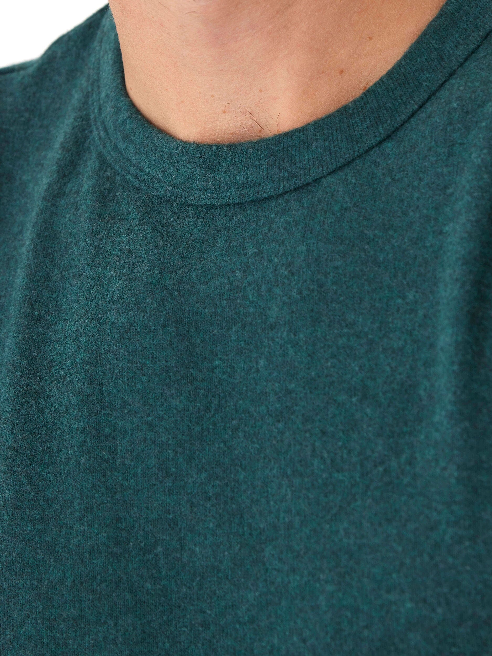 Gil Sweater Knit Short Sleeve Tee in Dark Green
