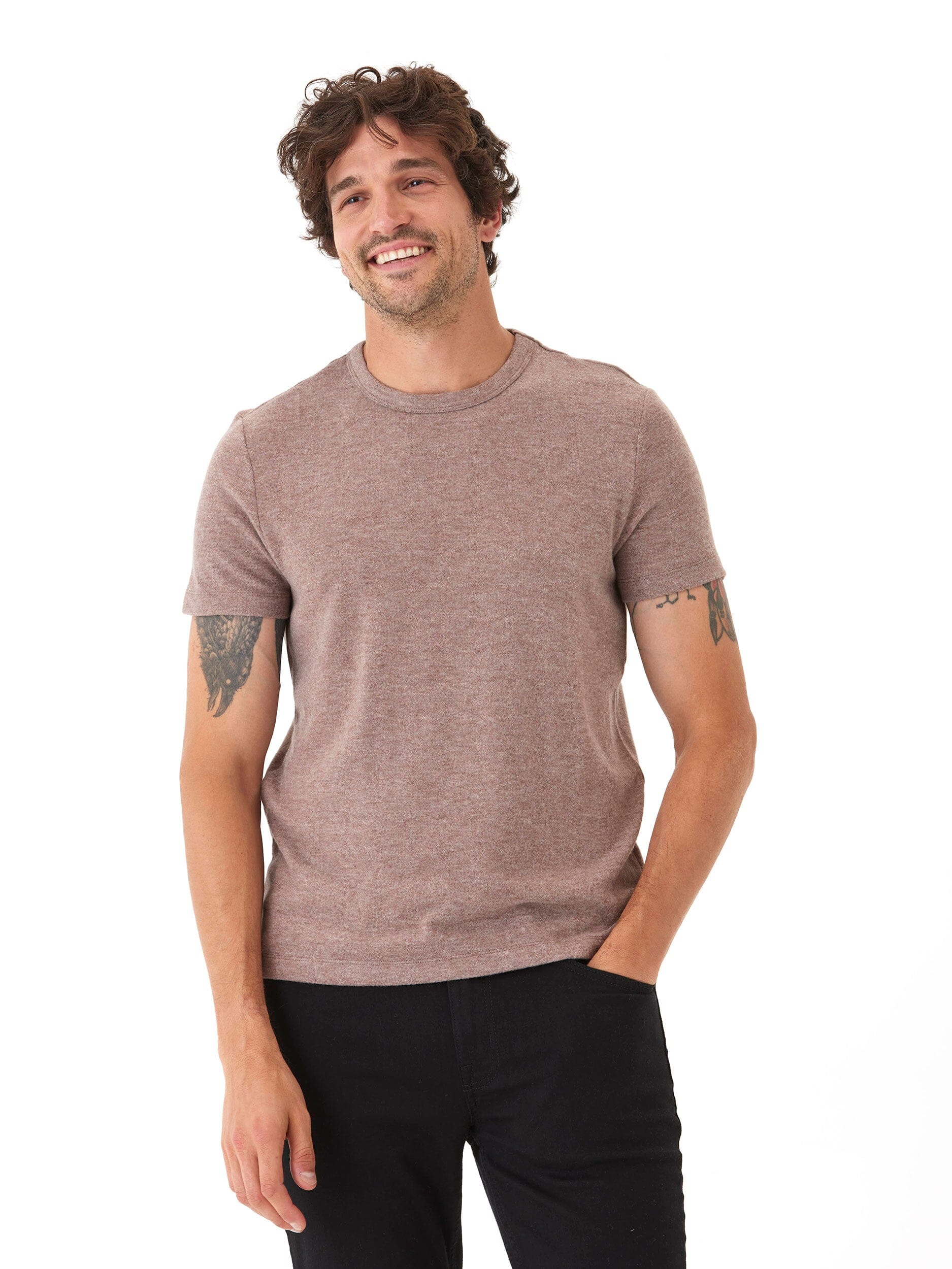 Gil Sweater Knit Short Sleeve Tee in a soft knit fabric, featuring a classic short sleeve silhouette.