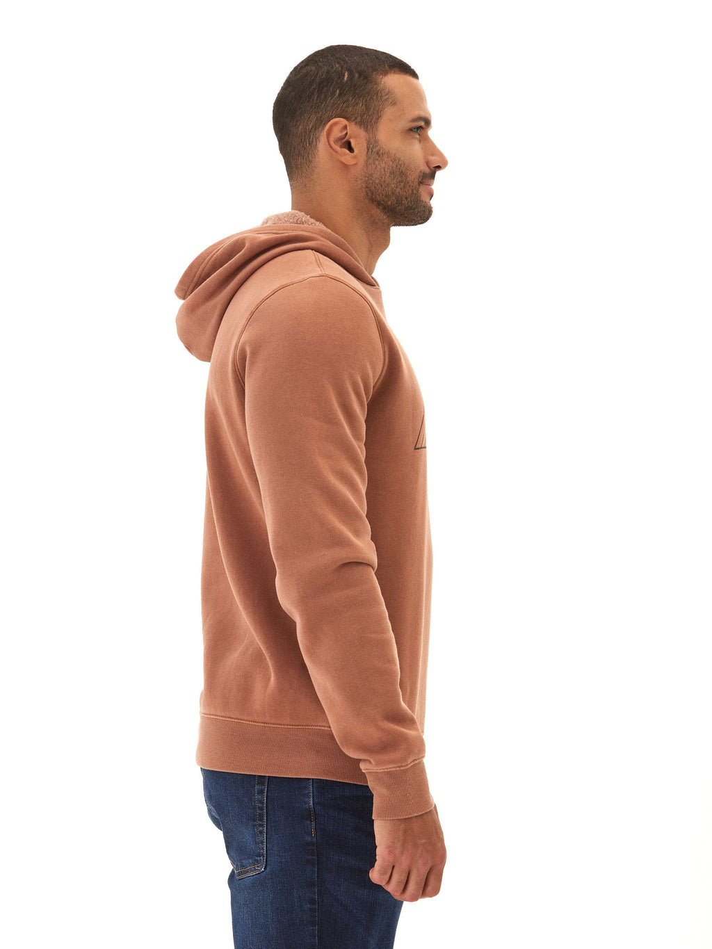 Mineral Wash Graphic Hoodie in Rust and Brown