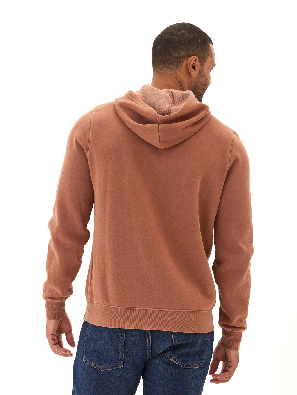 Mineral Wash Graphic Hoodie in Rust and Brown