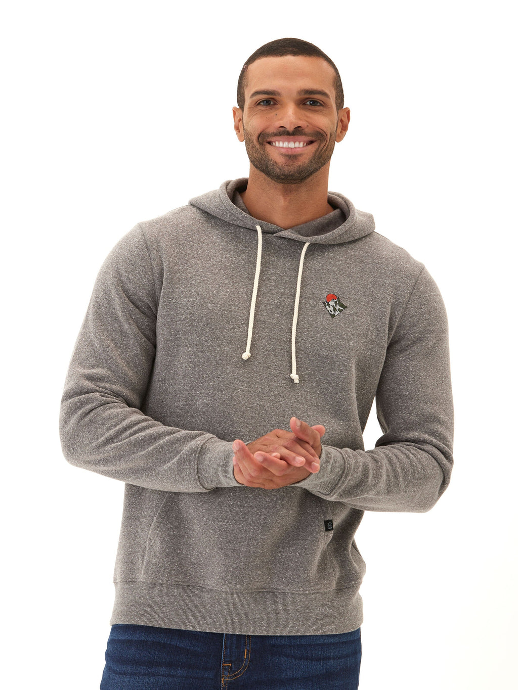 Men's Grey Triblend Fleece Hoodie