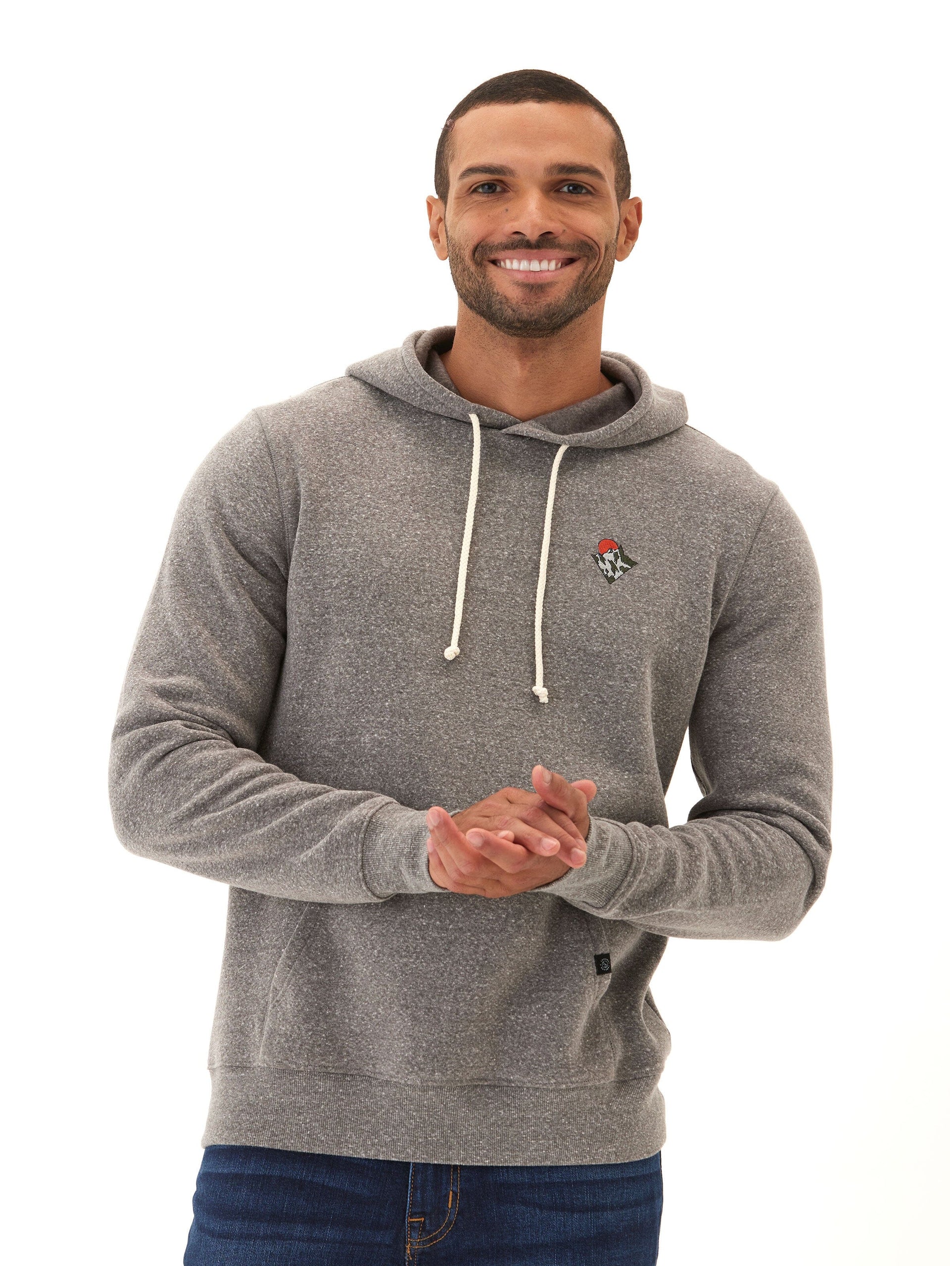 Men's Grey Triblend Fleece Hoodie
