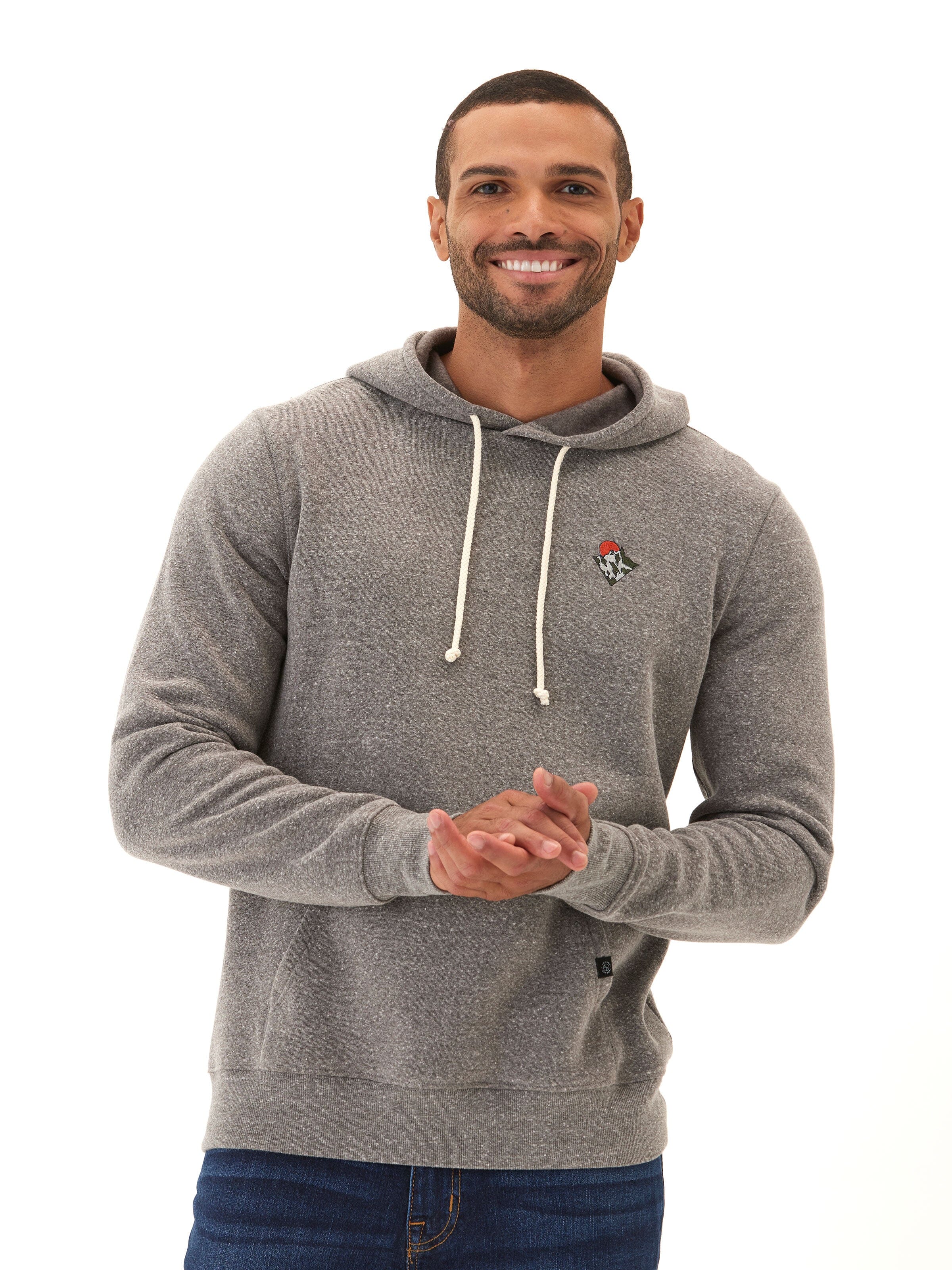 Men's Grey Triblend Fleece Hoodie