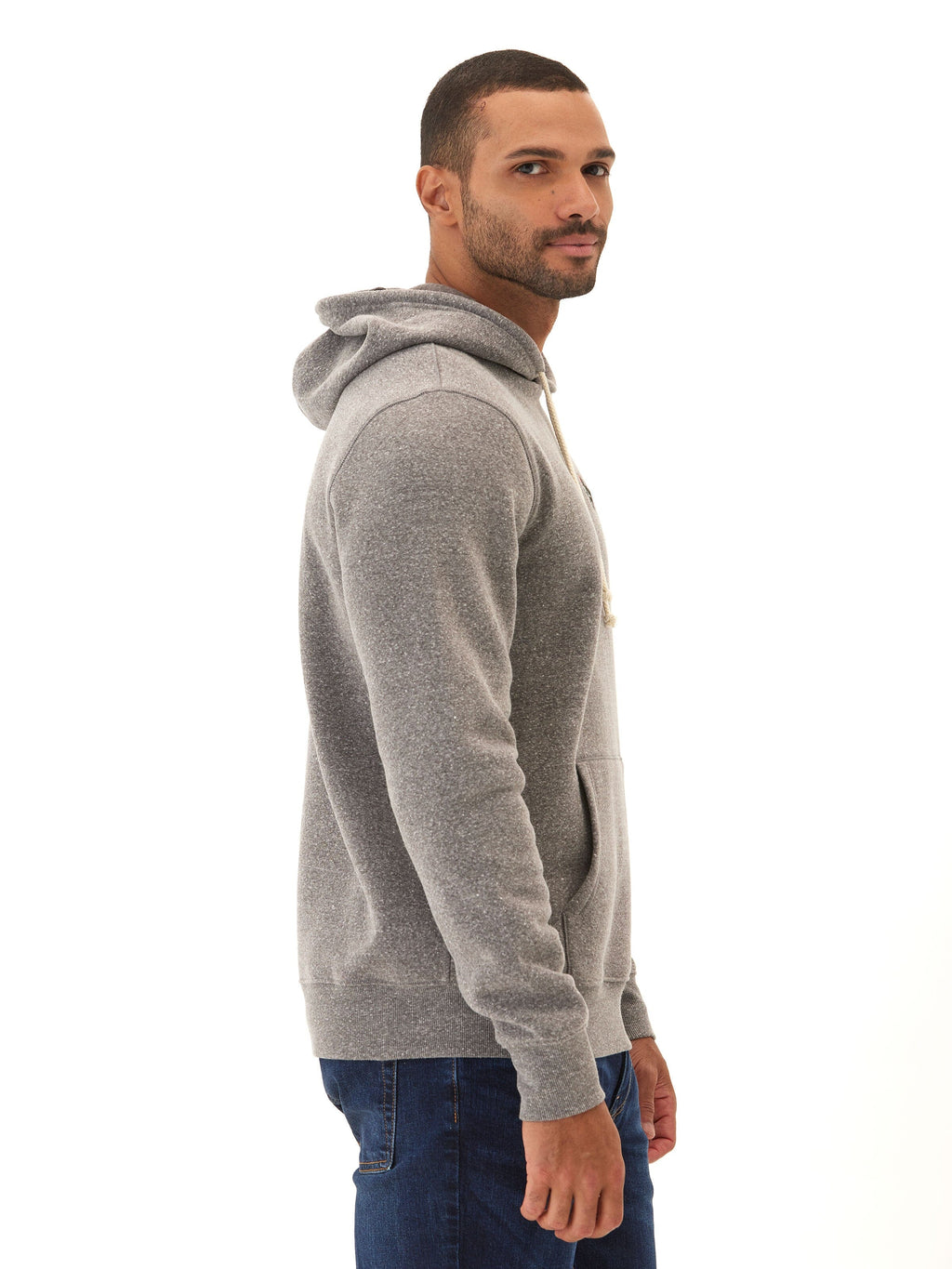 Men's Grey Triblend Fleece Hoodie