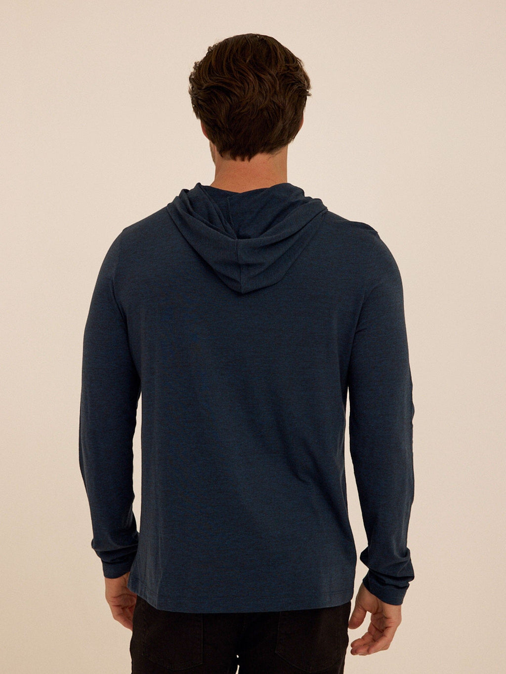 Triblend Embroidery Long Sleeve Hoodie Tee Pullover