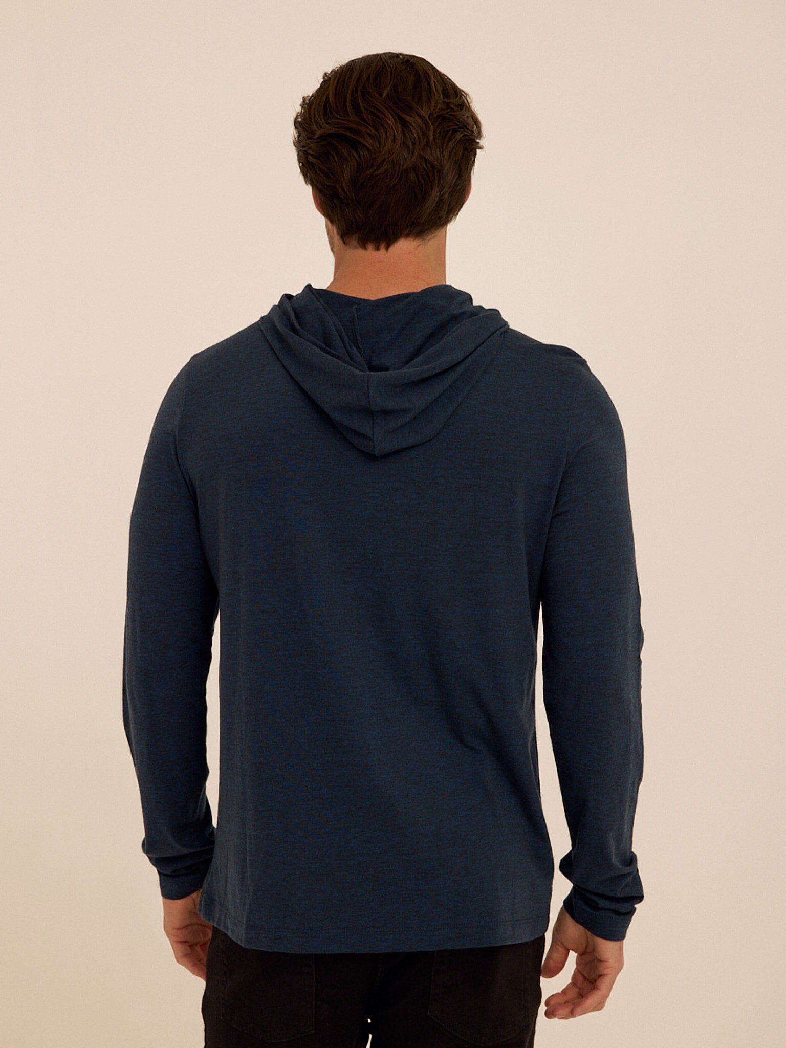 Triblend Embroidery Long Sleeve Hoodie Tee Pullover