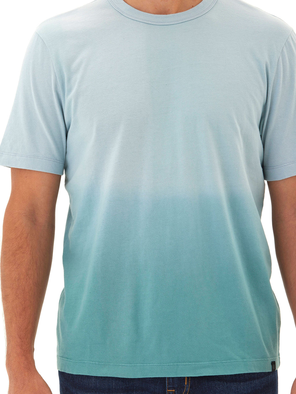 Bryce Dip Dye Relaxed Crew Neck Tee in Light Blue and Teal
