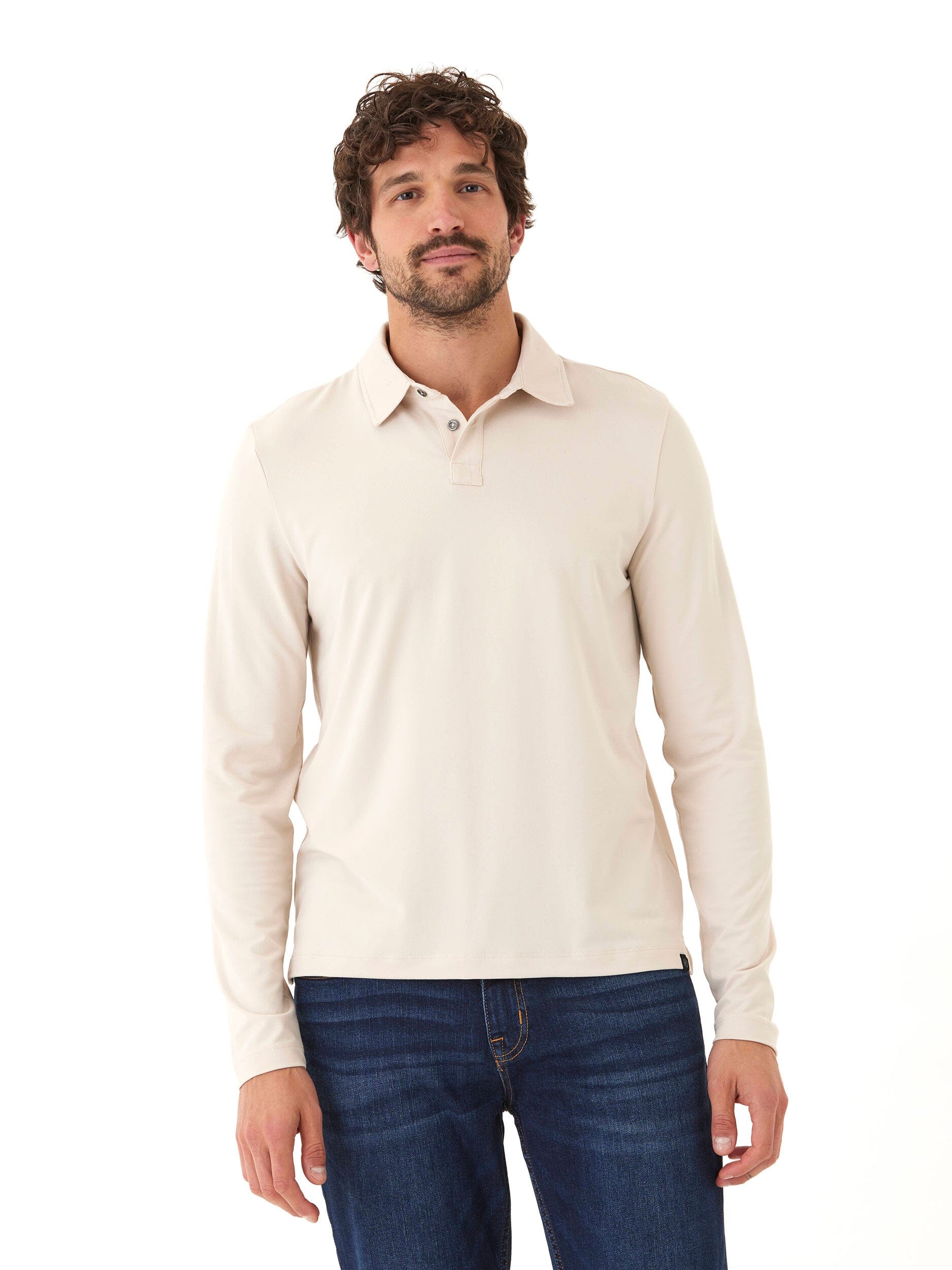 Darryn Luxe Jersey 2 Button Polo for Men - Classic Preppy