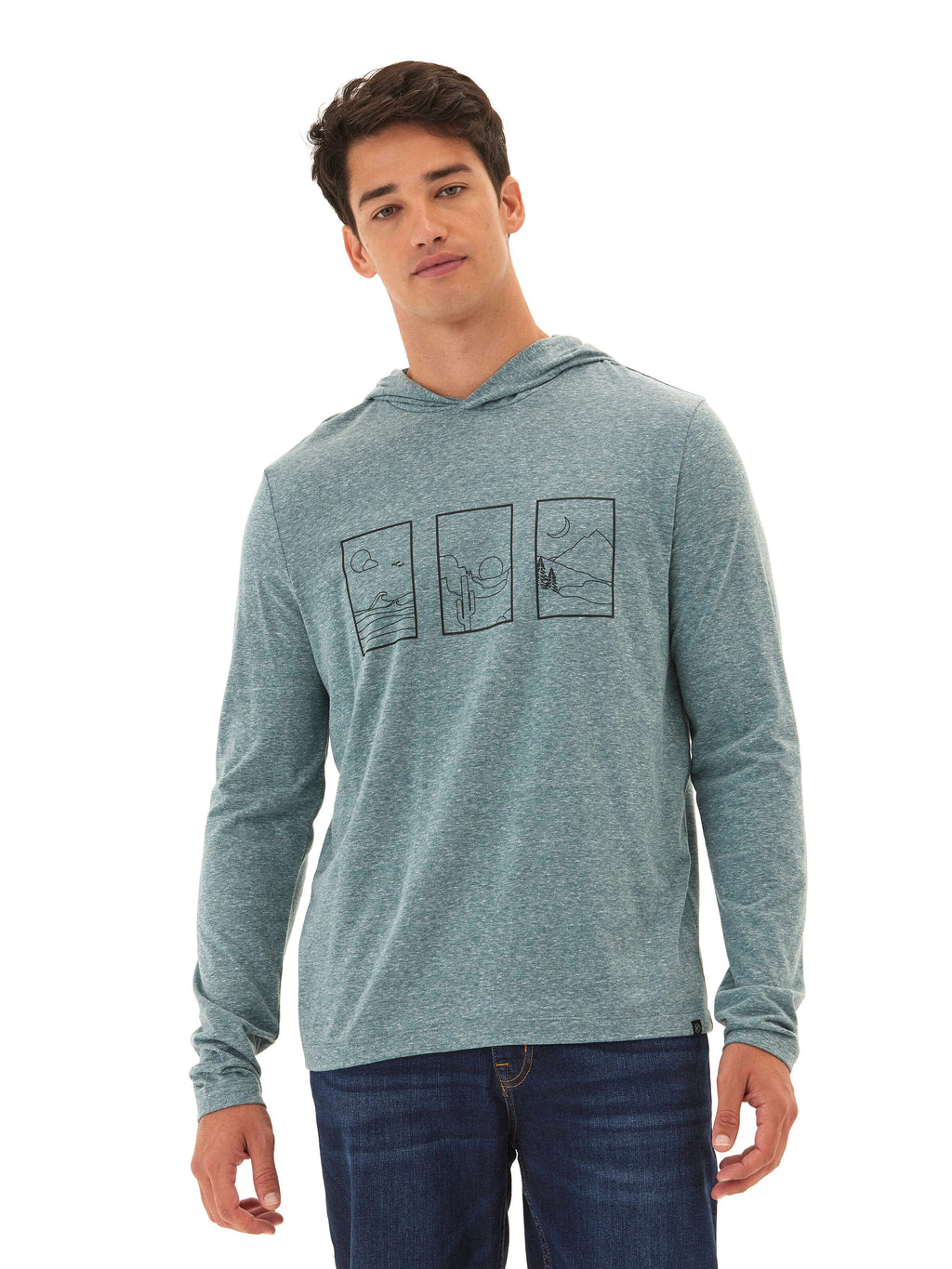 Triblend Jersey Graphic Long Sleeve T-Shirt Hoodie
