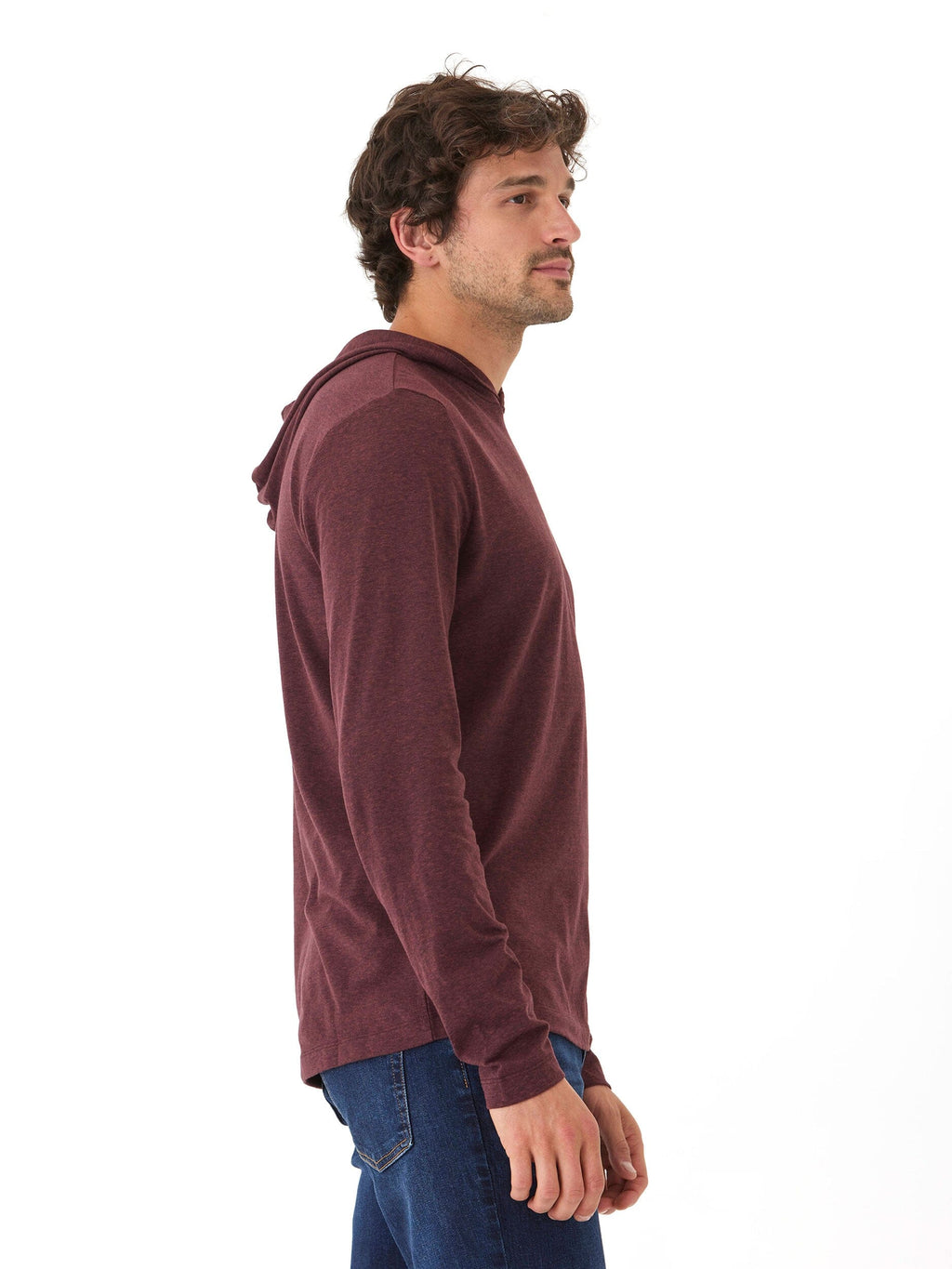 Triblend Jersey Long Sleeve Graphic Pullover Hoodie