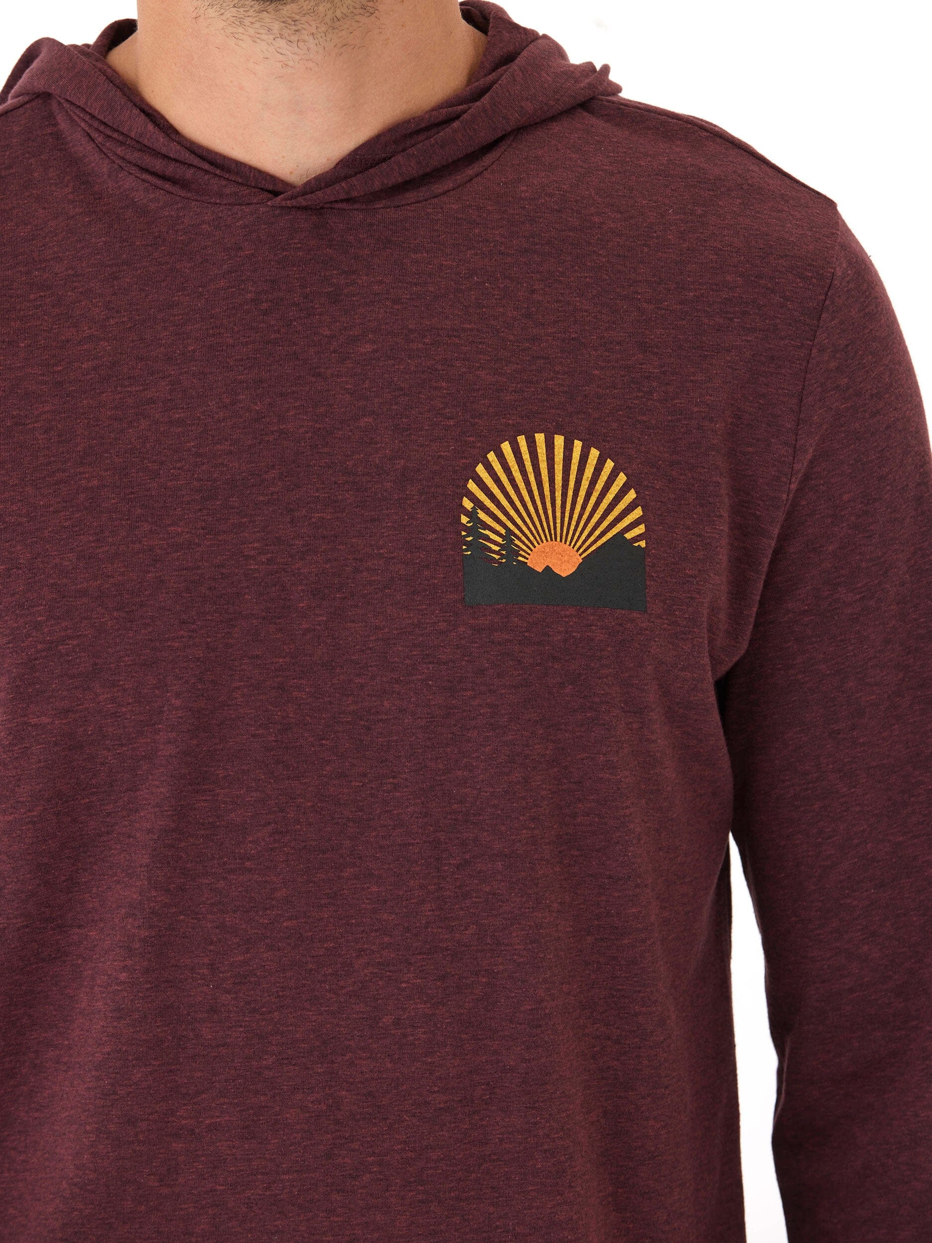 Triblend Jersey Long Sleeve Graphic Pullover Hoodie