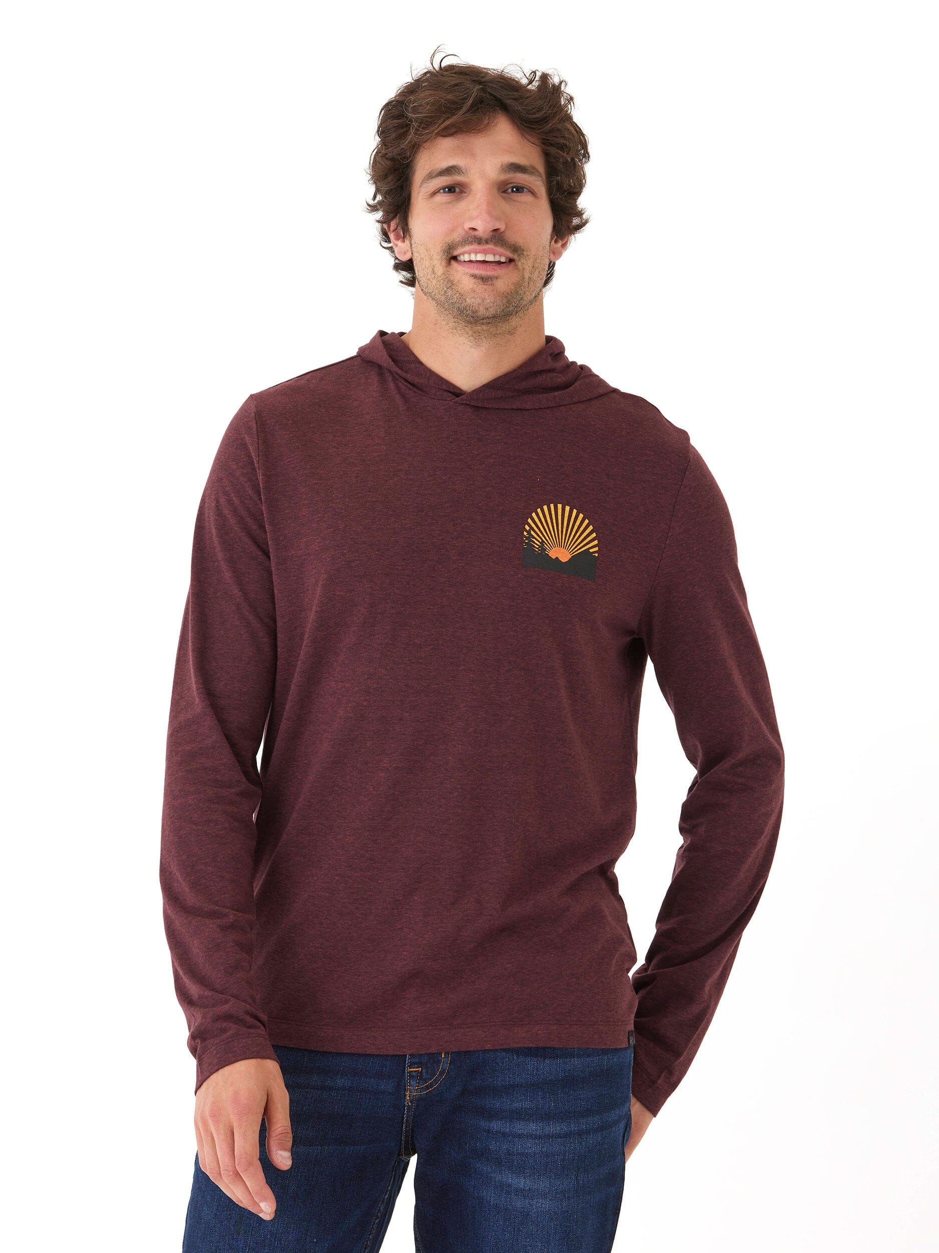 Triblend Jersey Long Sleeve Graphic Pullover Hoodie