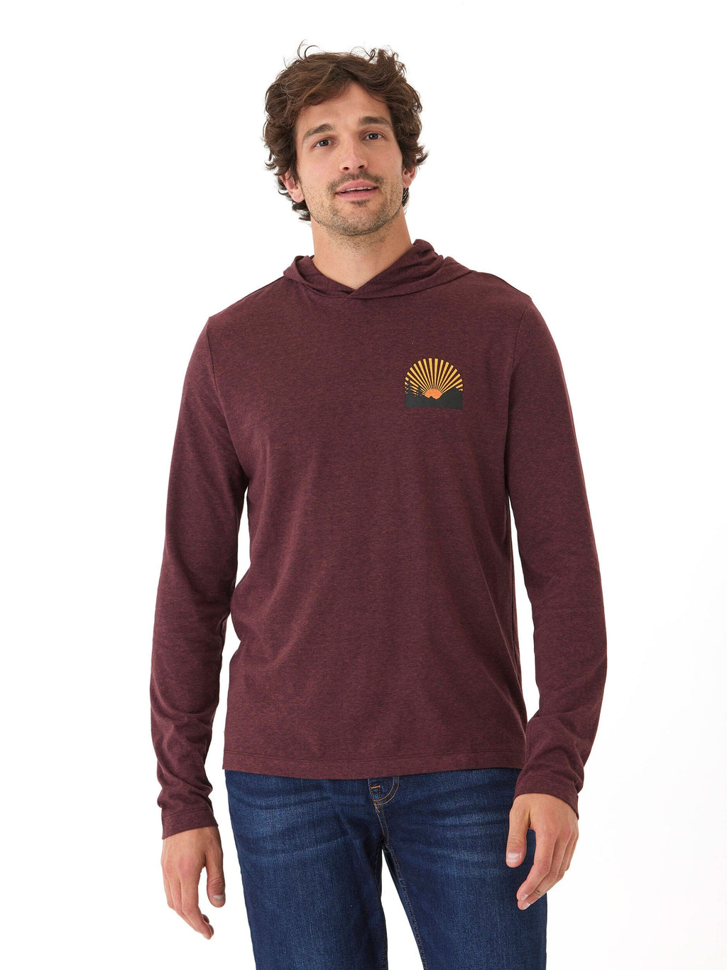 Triblend Jersey Long Sleeve Graphic Pullover Hoodie