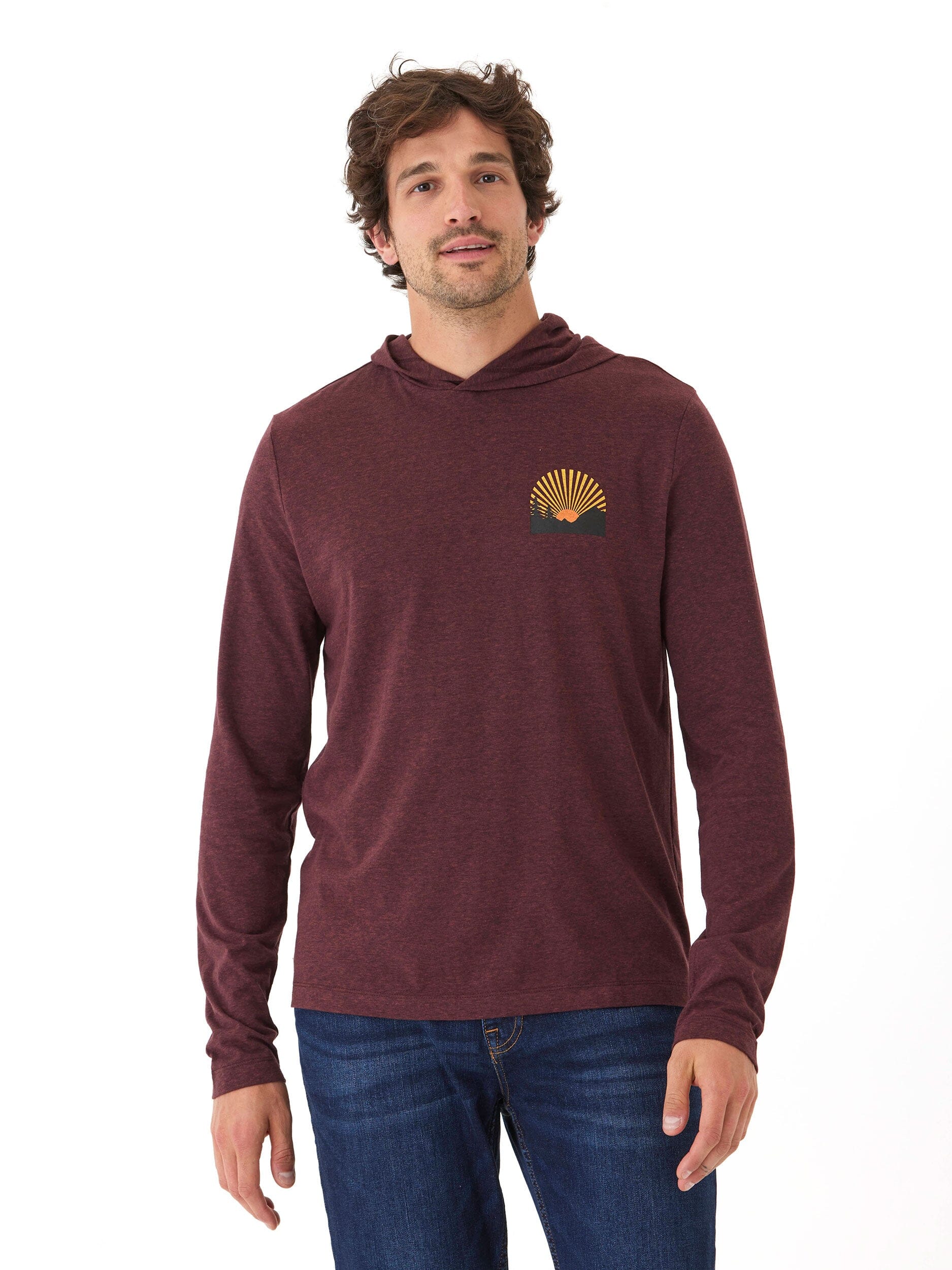 Triblend Jersey Long Sleeve Graphic Pullover Hoodie