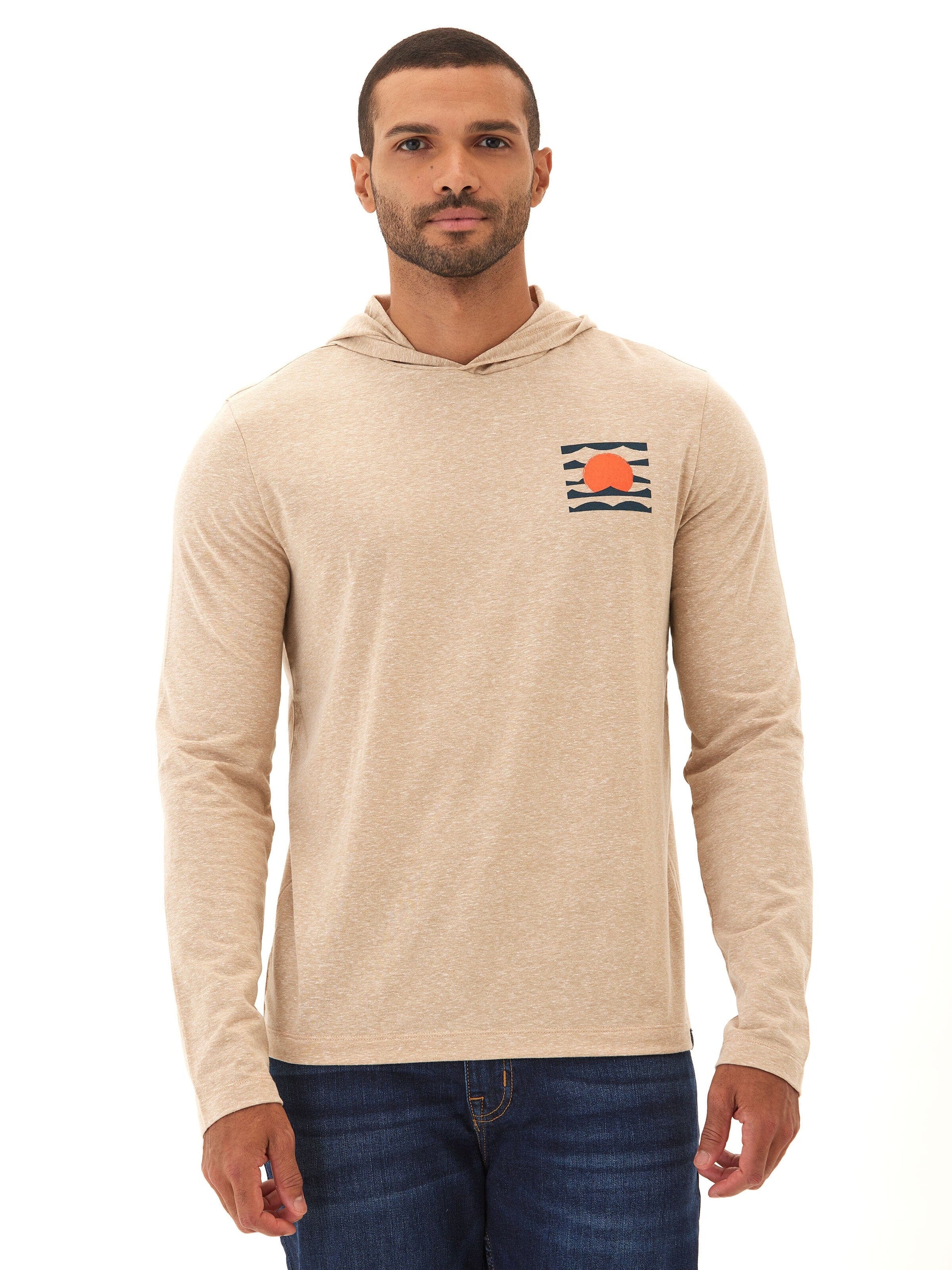 Eco-Triblend Long Sleeve Pullover Hoodie with Chest Embroidery