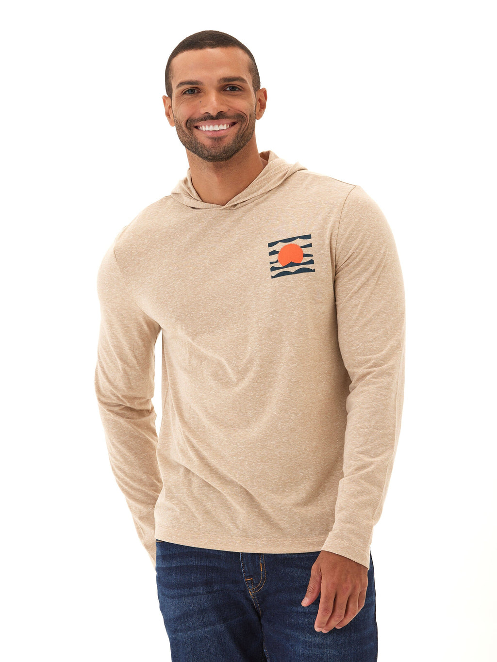 Eco-Triblend Long Sleeve Pullover Hoodie with Chest Embroidery
