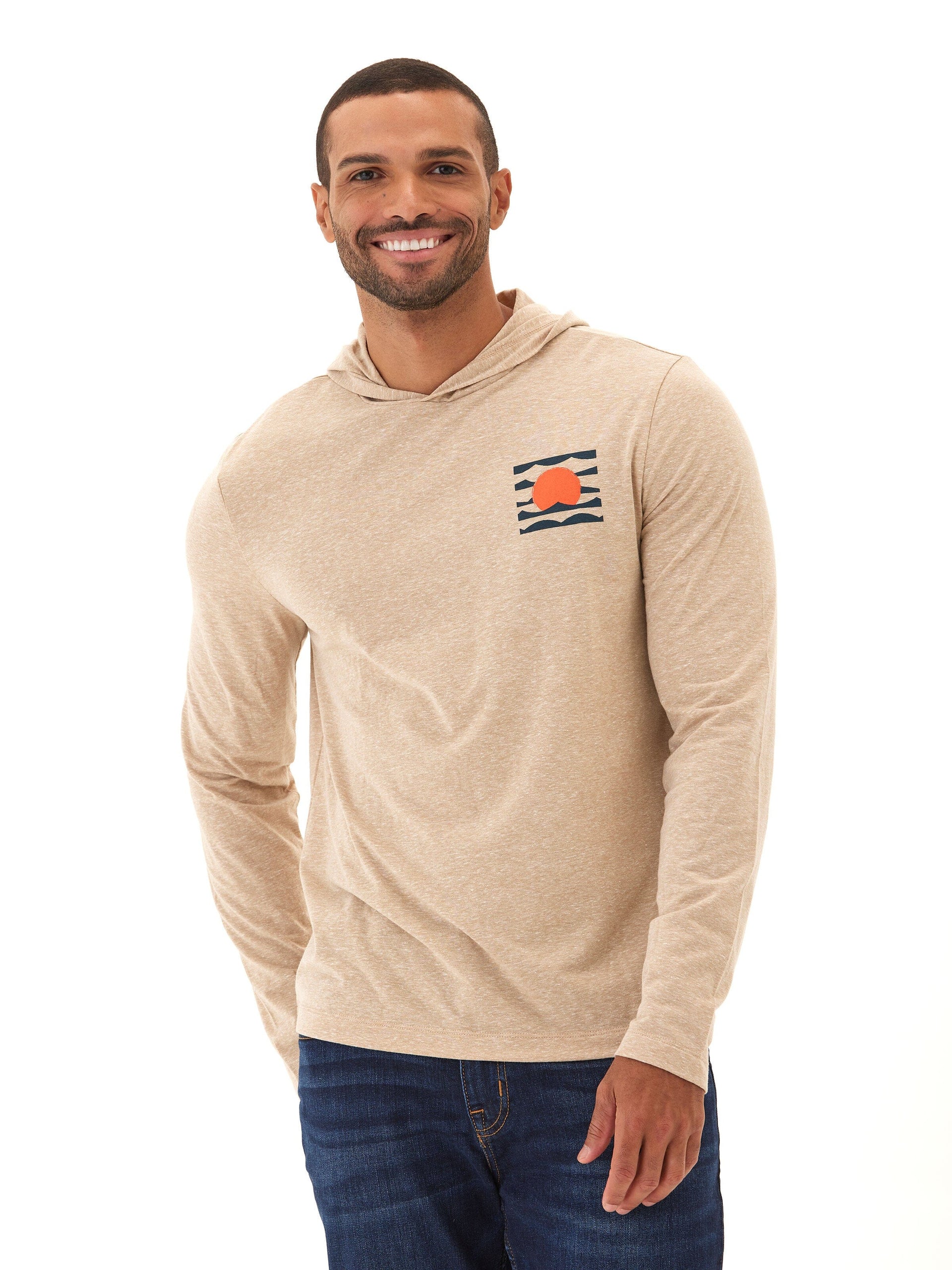 Eco-Triblend Long Sleeve Pullover Hoodie with Chest Embroidery