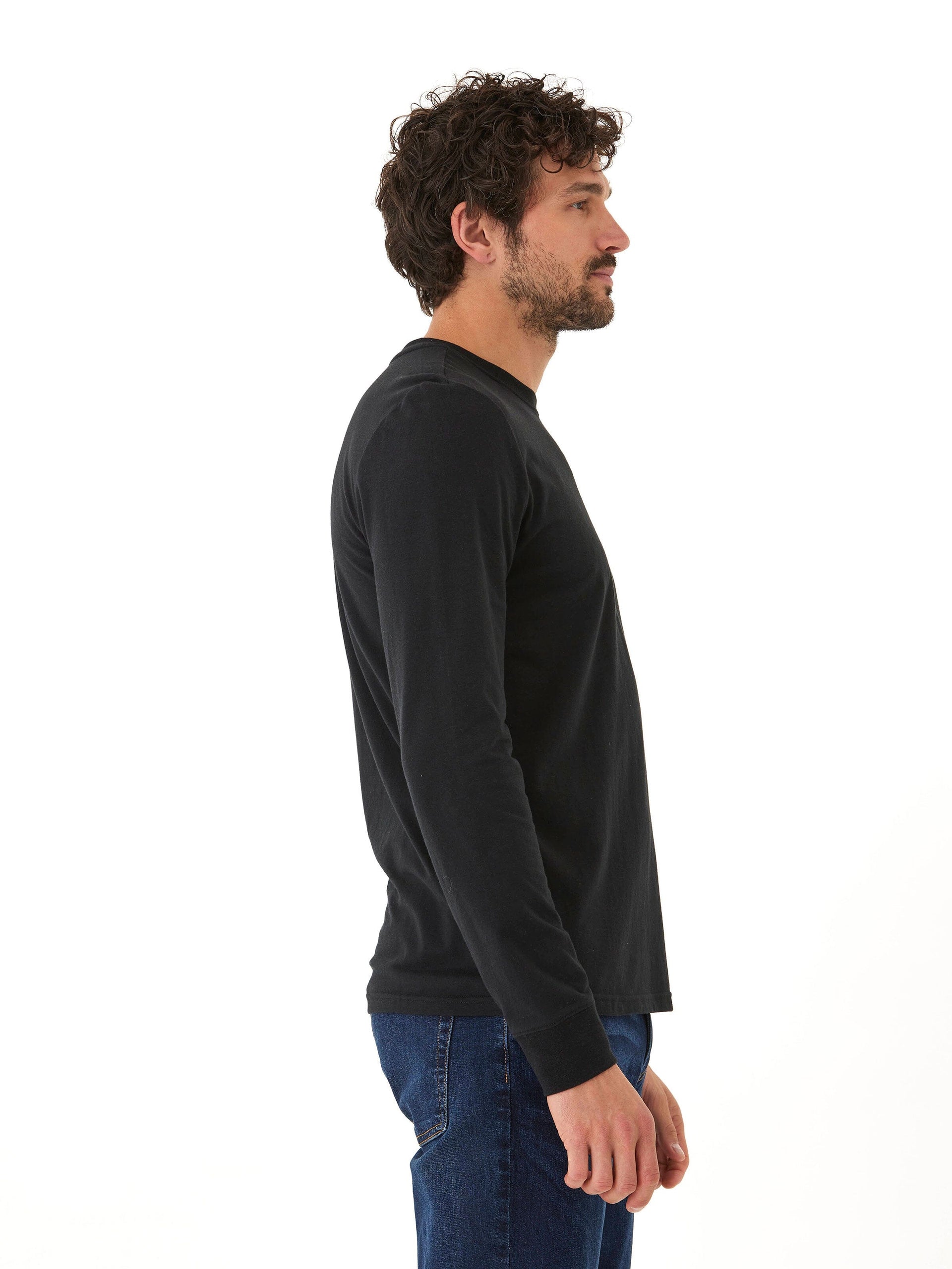 Embroidered Long Sleeve Triblend Crewneck Everyday Tee
