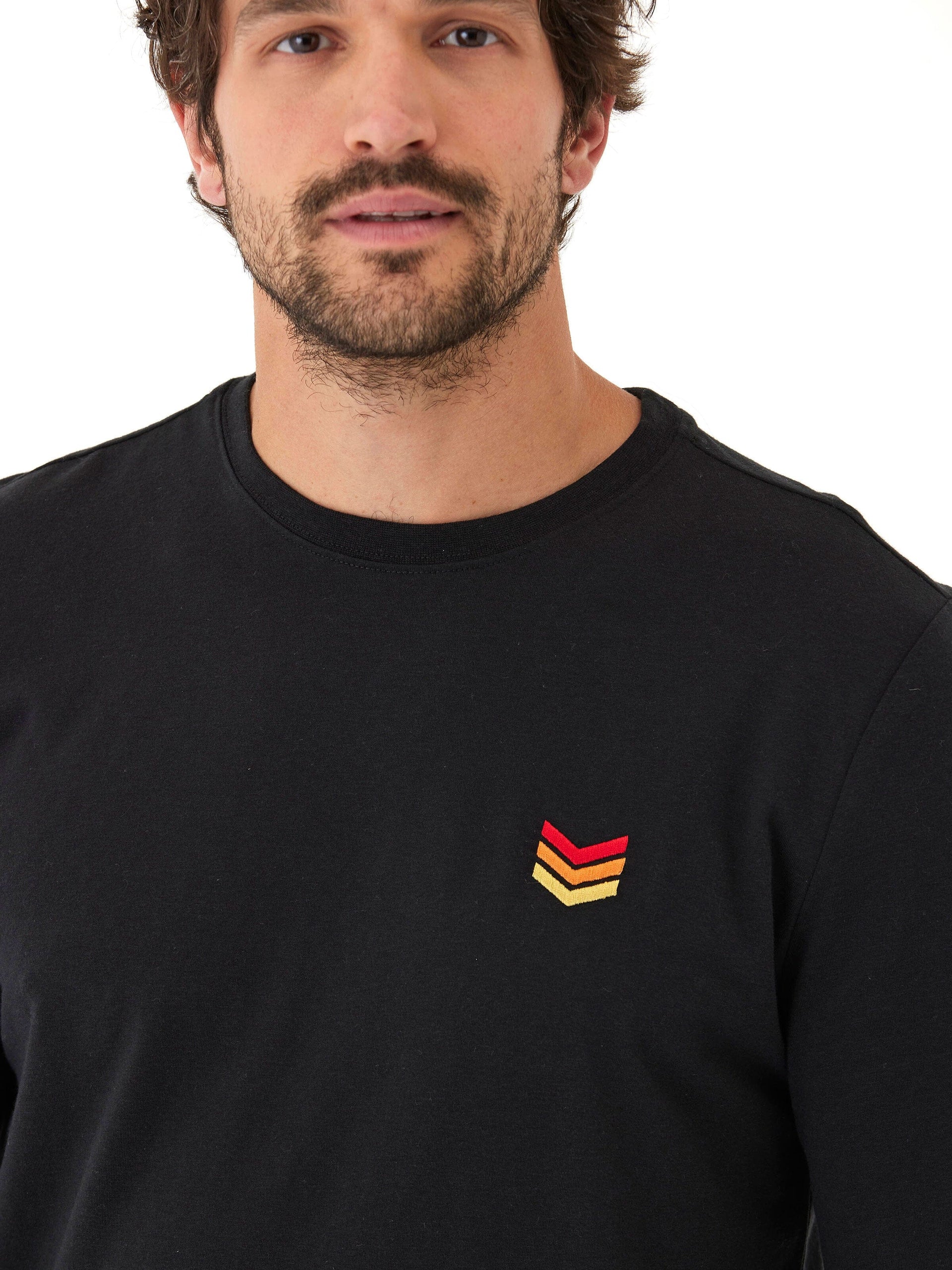 Embroidered Long Sleeve Triblend Crewneck Everyday Tee