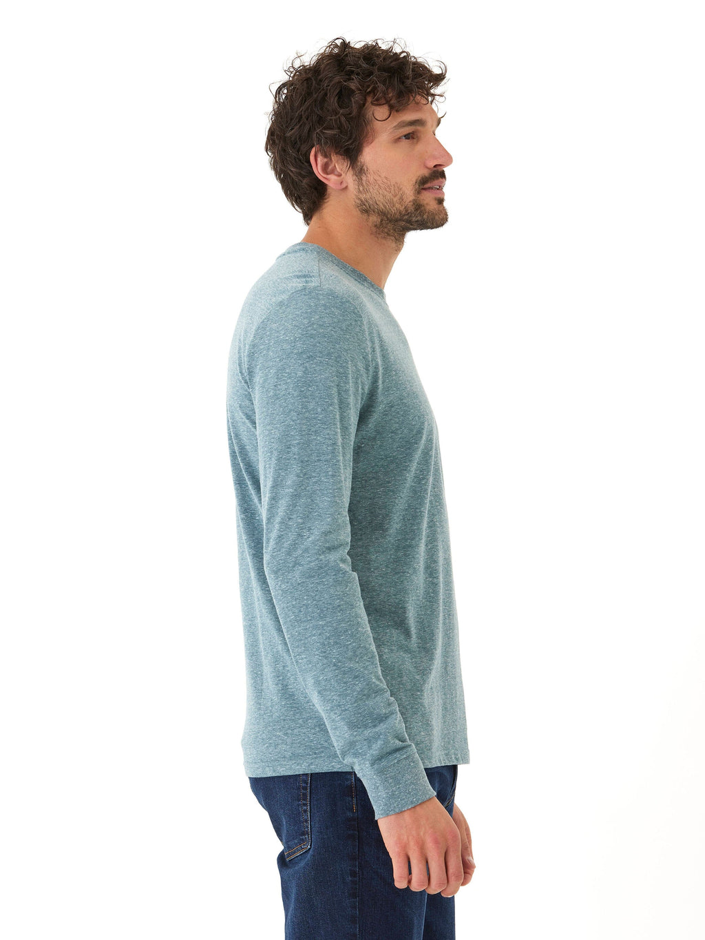 Long Sleeve Triblend Crew Neck Shirt with Signature Embroidery