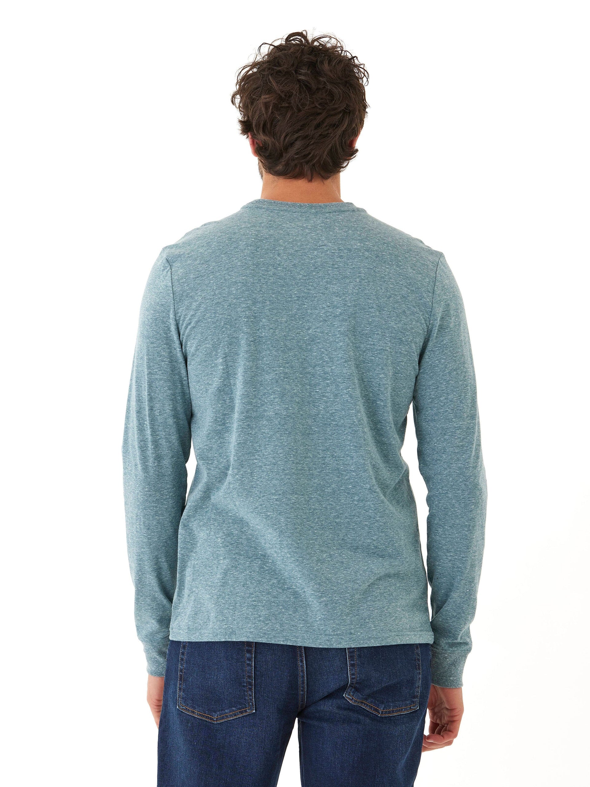 Long Sleeve Triblend Crew Neck Shirt with Signature Embroidery