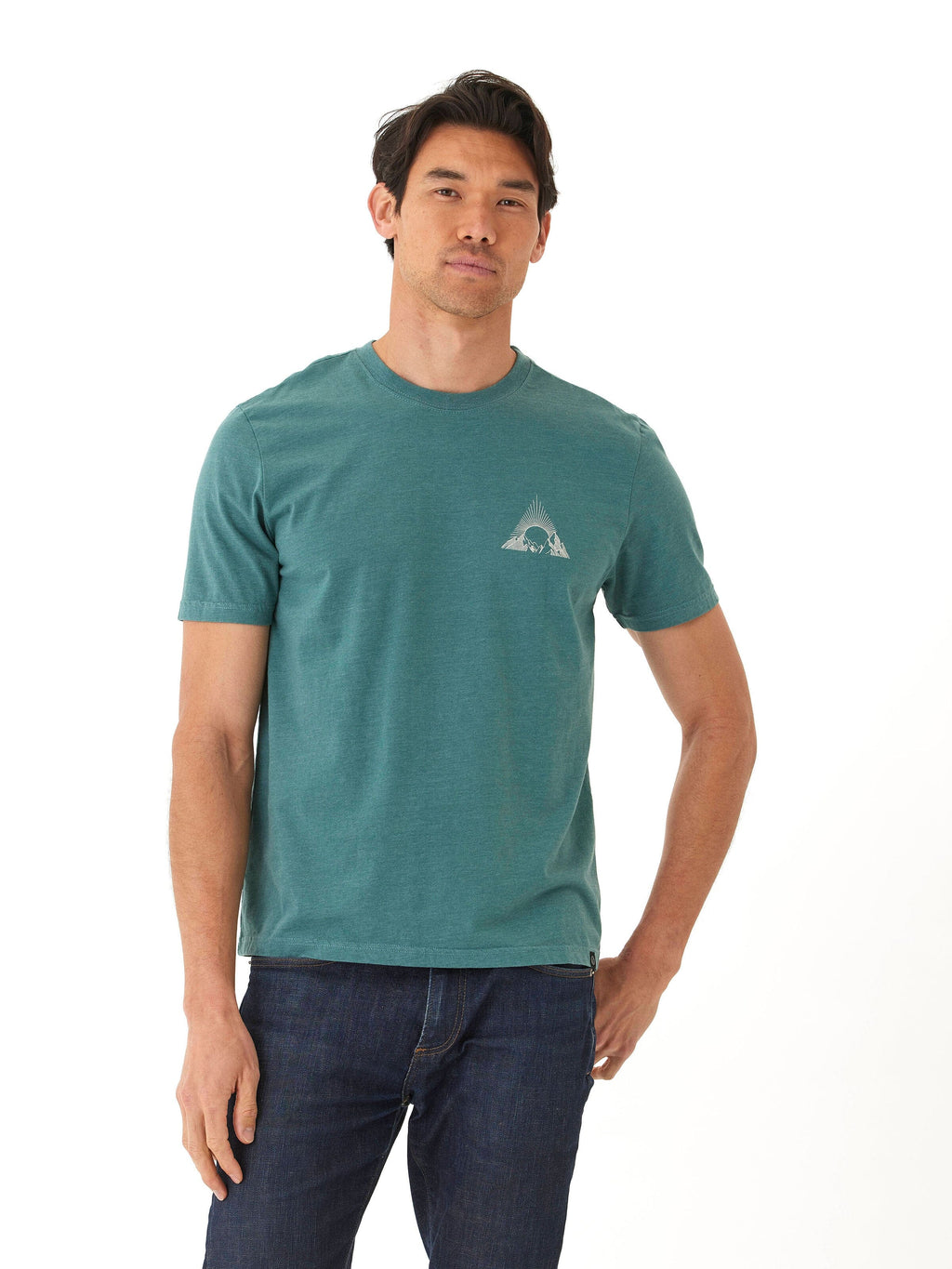 Soft Wash Graphic Tee for Men - Organic Cotton Blend Minimalist Top