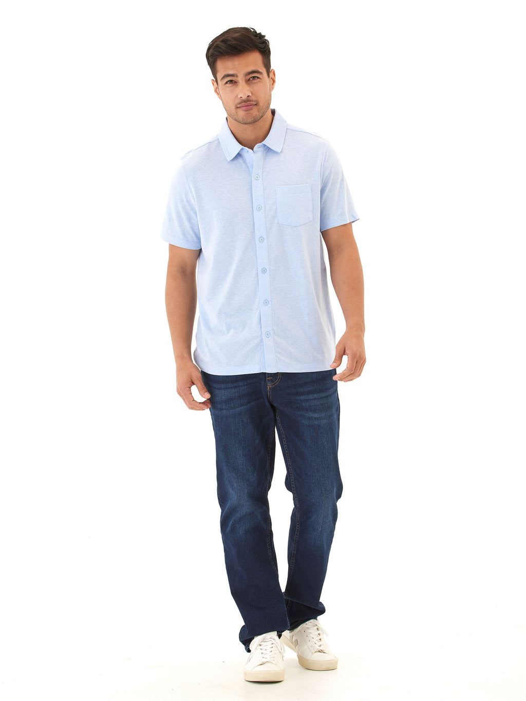Paxton Triblend Short Sleeve Button-Down Pocket Shirt