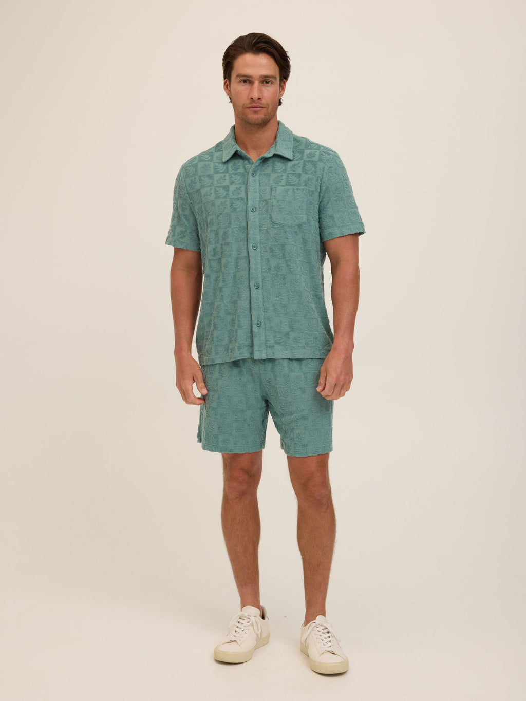 Mitchell Tile Leaf Jacquard Terry Short