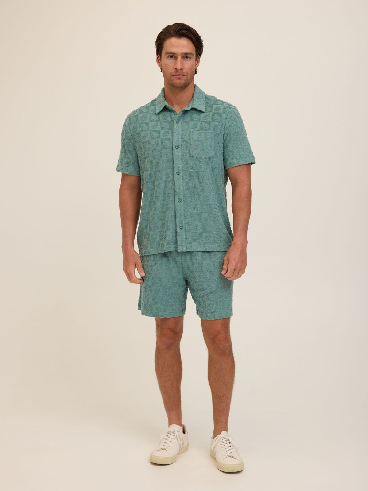 Mitchell Tile Leaf Jacquard Terry Short