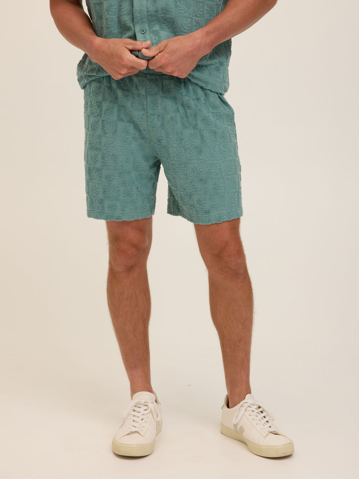 Mitchell Tile Leaf Jacquard Terry Short