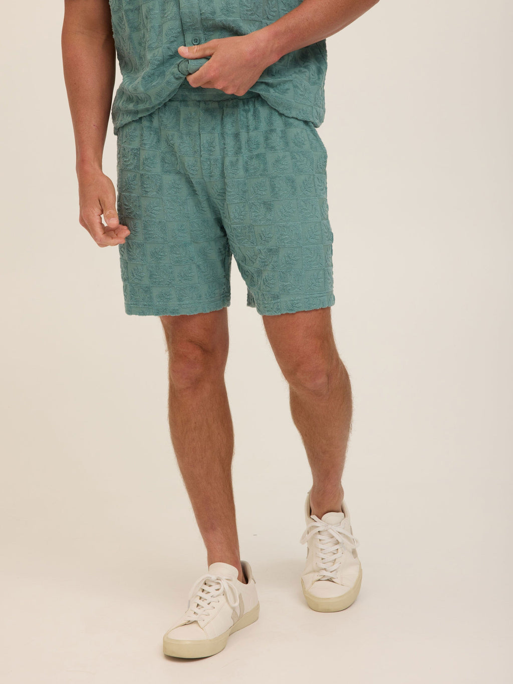 Mitchell Tile Leaf Jacquard Terry Short