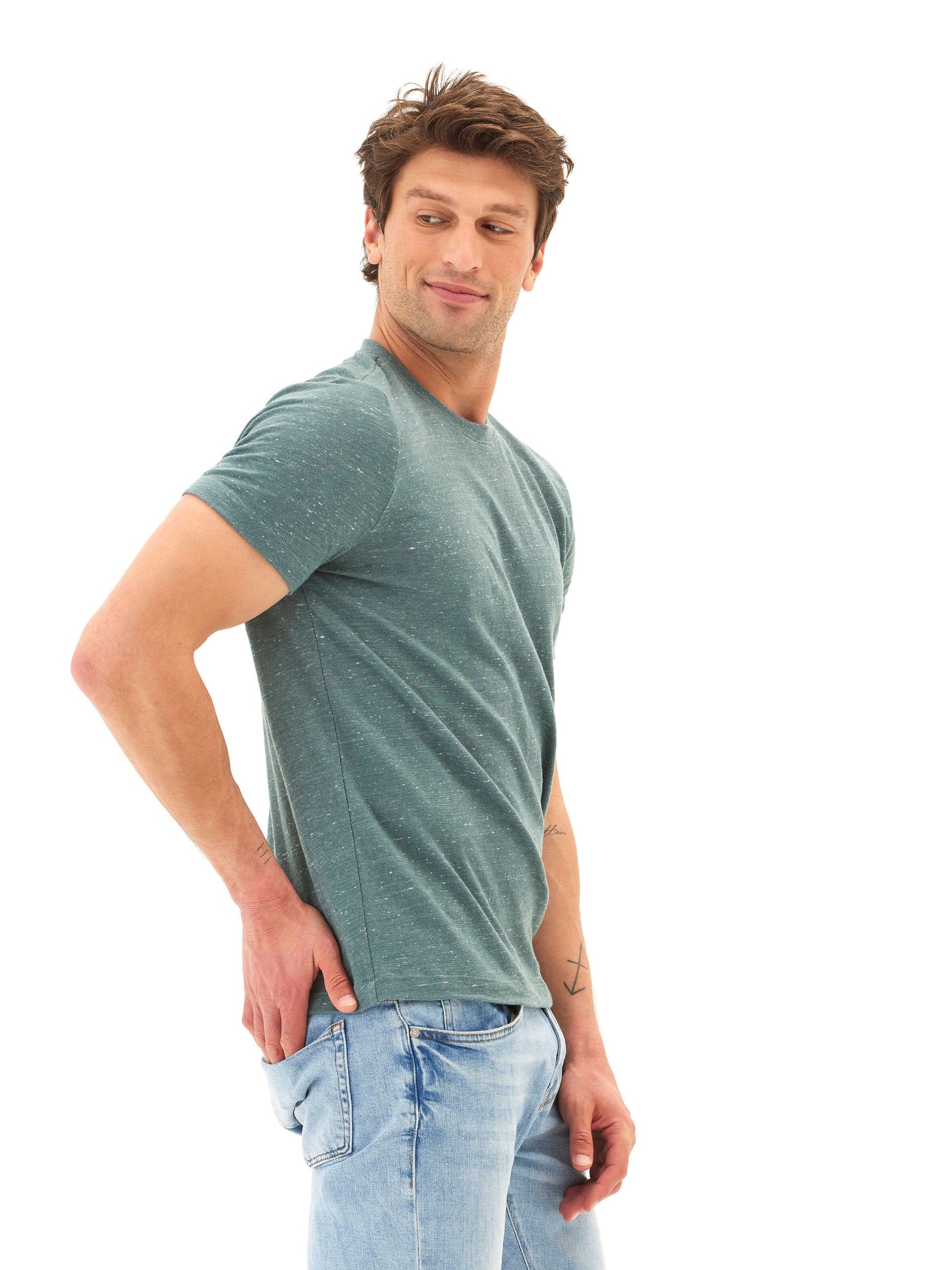 Slub Linen Short Sleeve Crew Tee