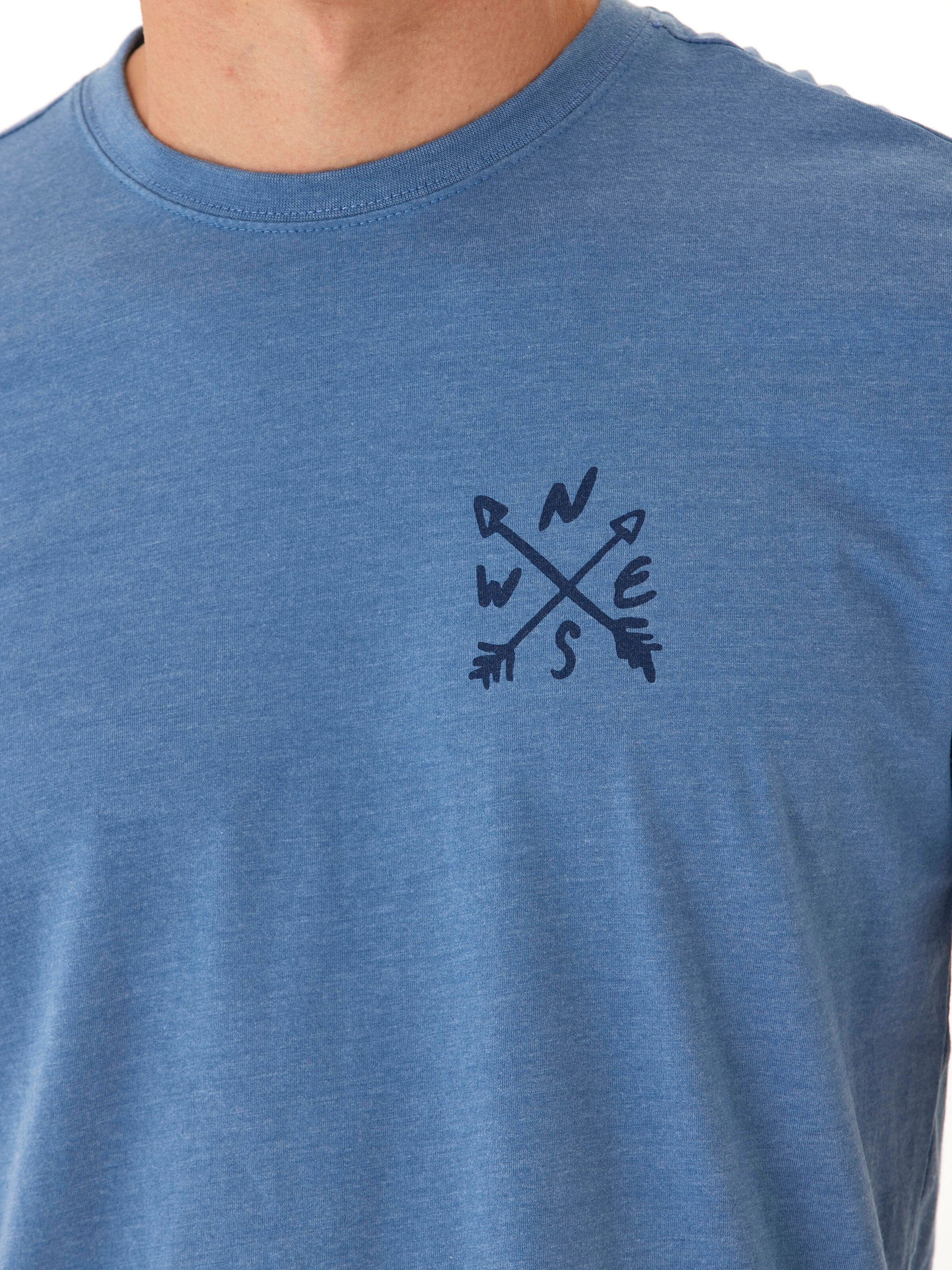 Men's Soft Wash Graphic Tee in Blue and Navy Sustainable Cotton