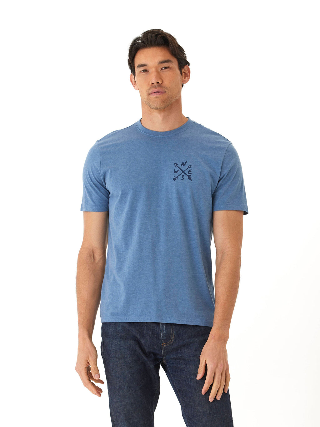 Men's Soft Wash Graphic Tee in Blue and Navy Sustainable Cotton