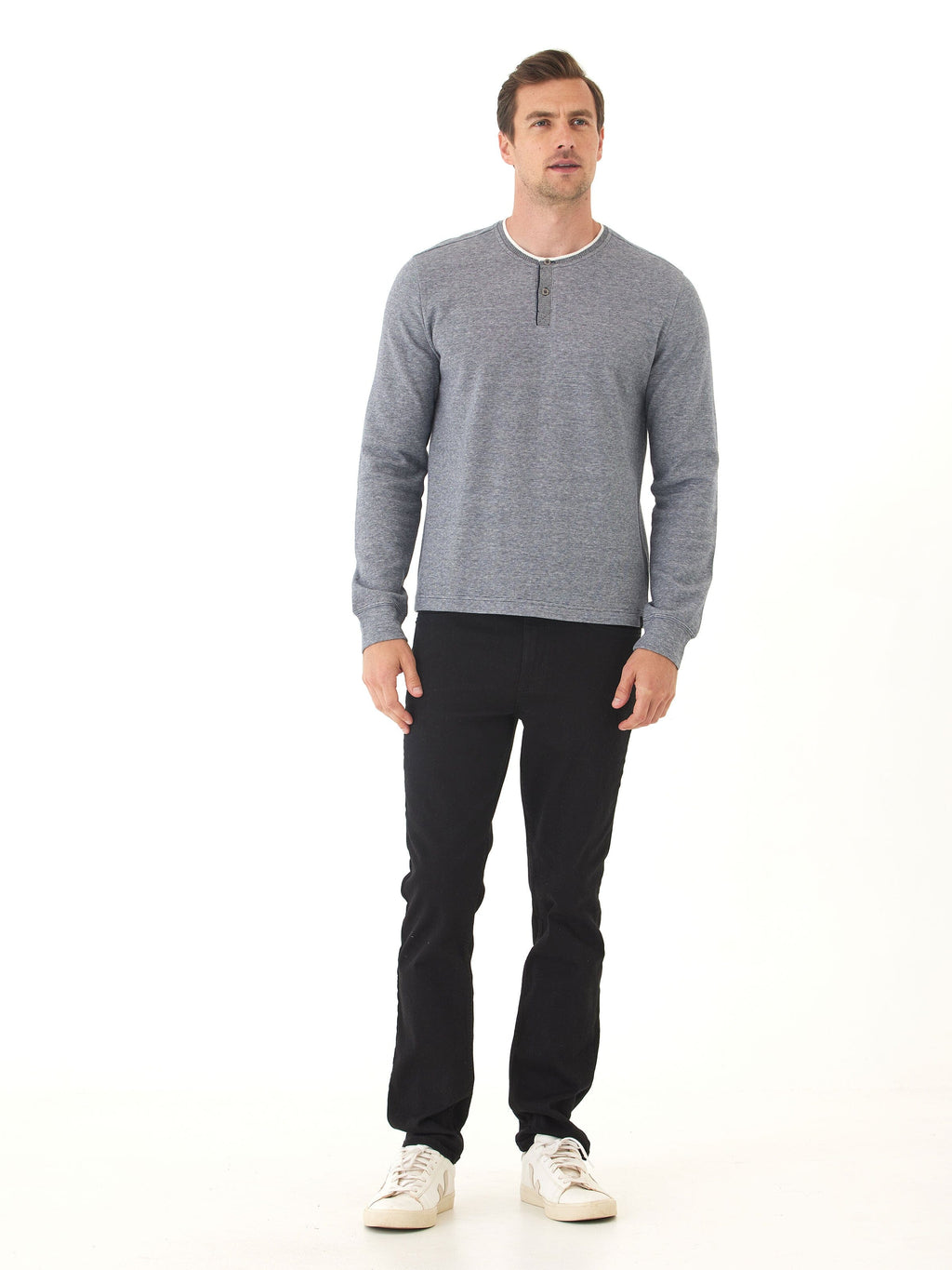Charles Eco Double Knit Henley Long Sleeve Shirt