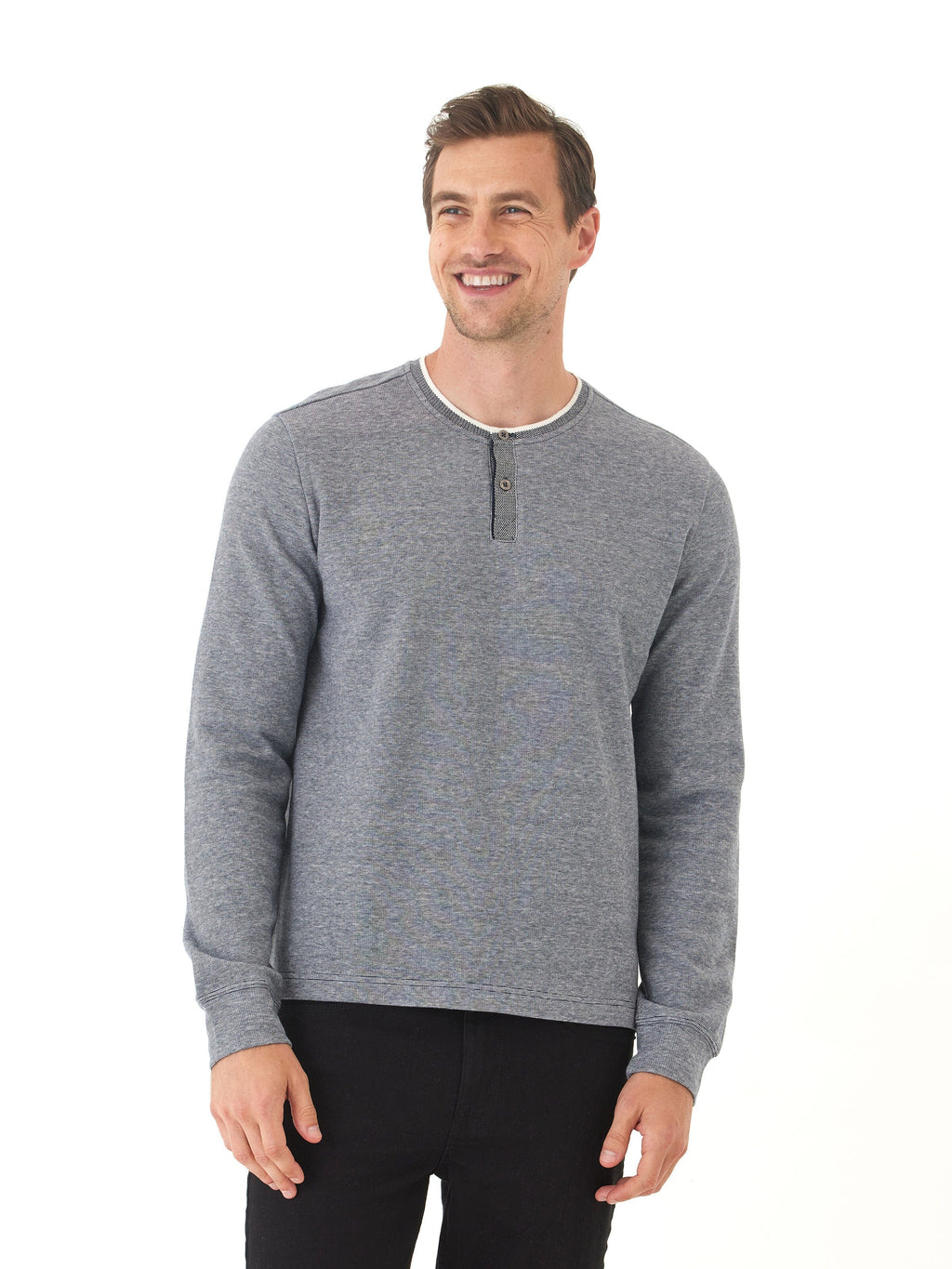 Charles Eco Double Knit Henley Long Sleeve Shirt