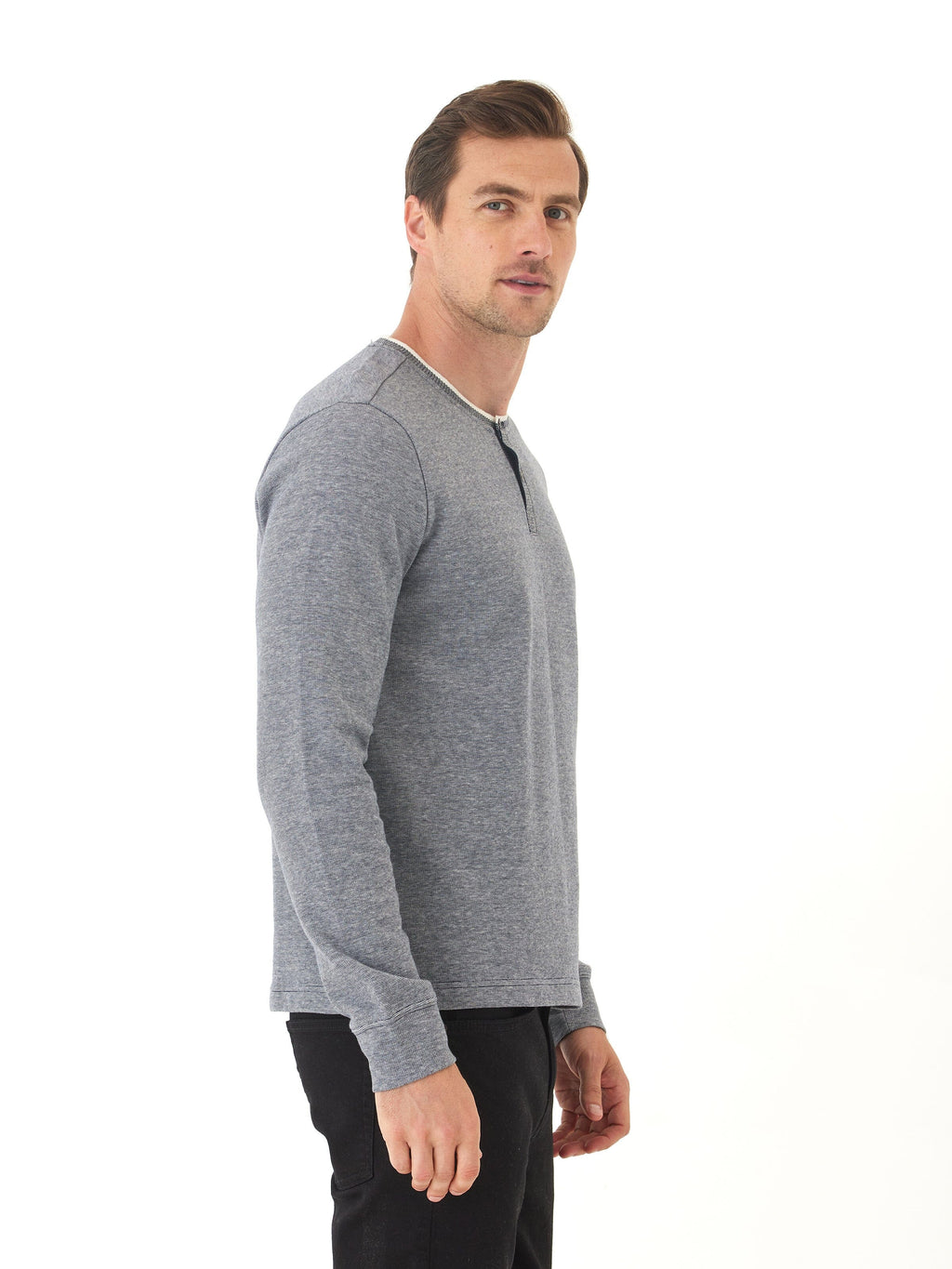 Charles Eco Double Knit Henley Long Sleeve Shirt