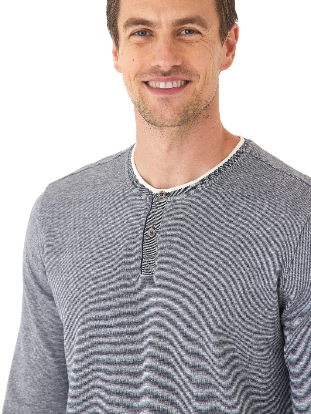 Charles Eco Double Knit Henley Long Sleeve Shirt