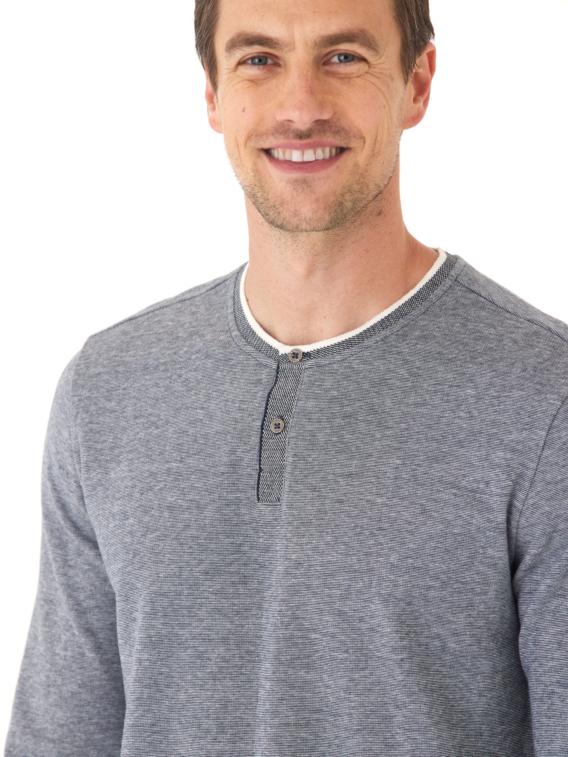 Charles Eco Double Knit Henley Long Sleeve Shirt