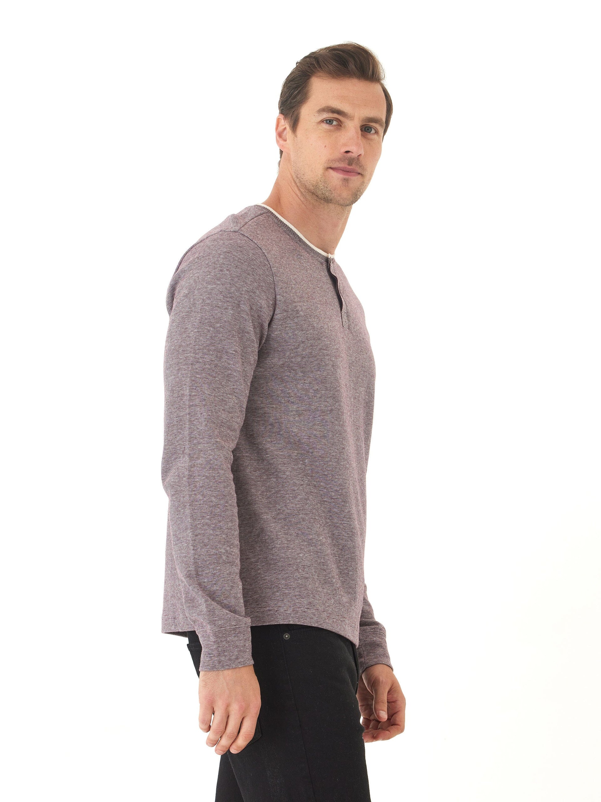 Eco Double Knit Henley Shirt for Men