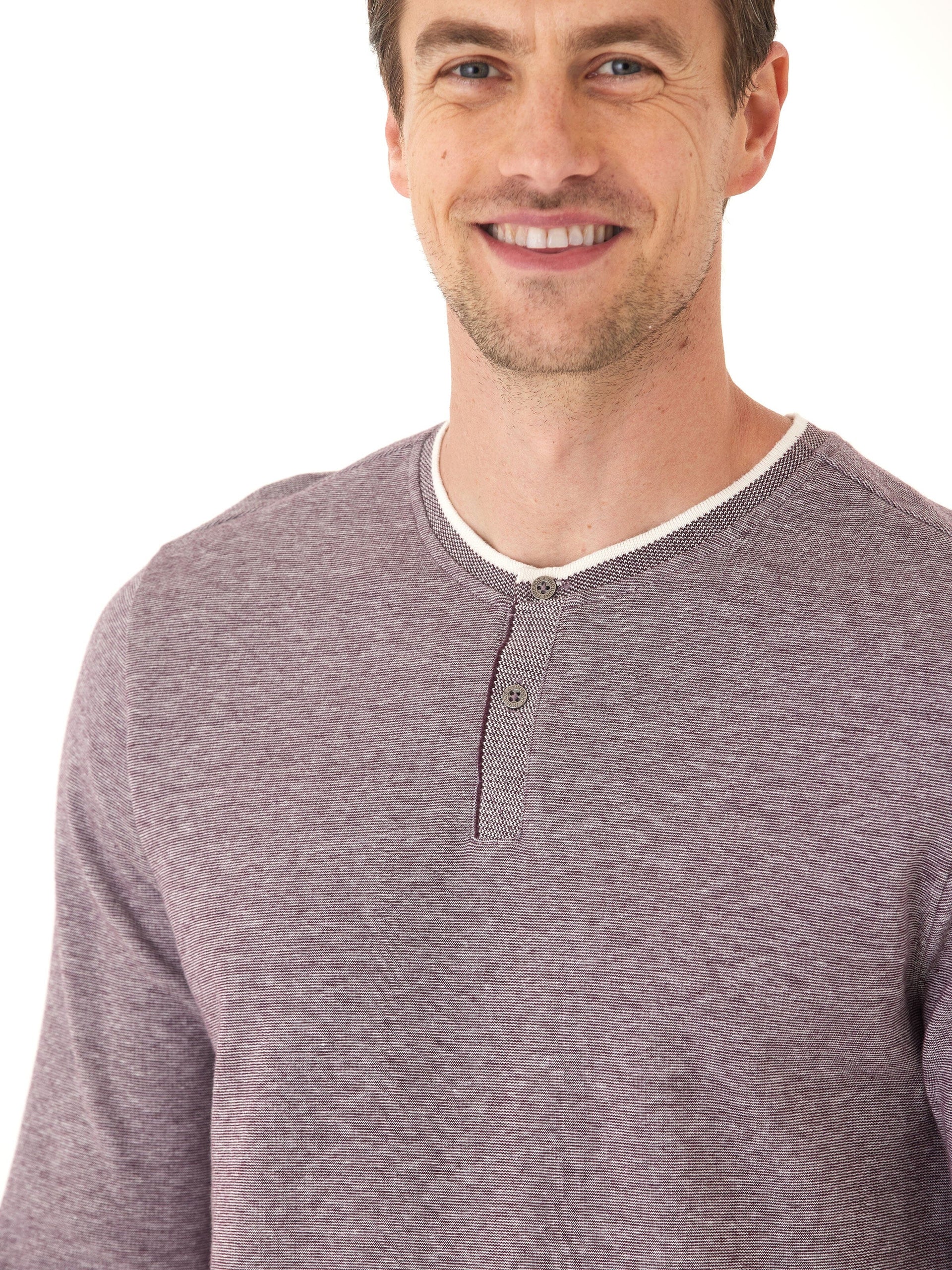 Eco Double Knit Henley Shirt for Men