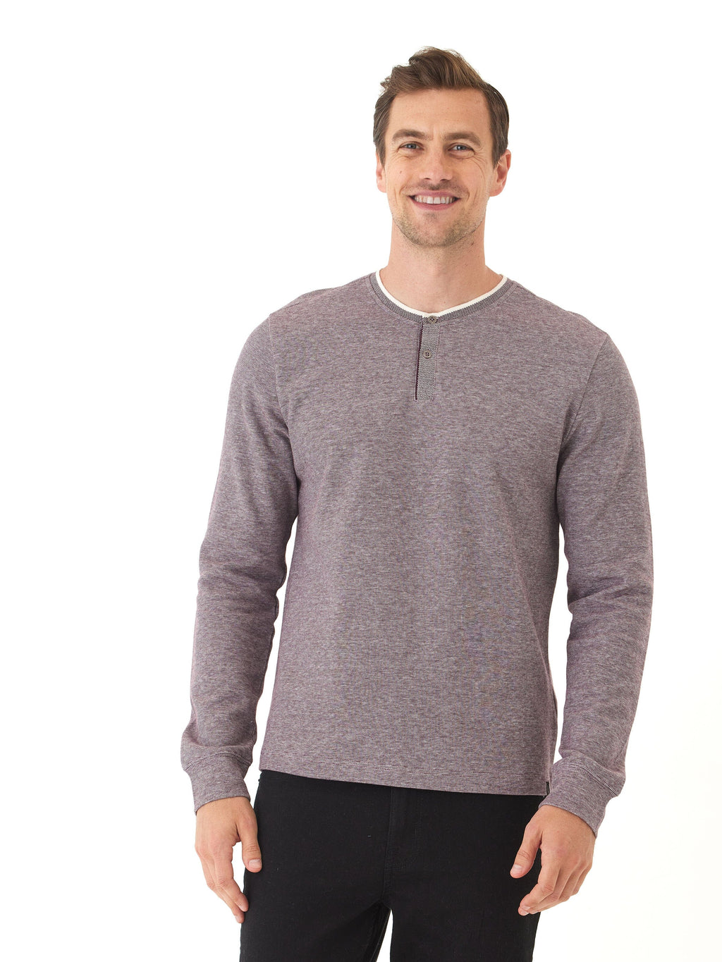 Eco Double Knit Henley Shirt for Men
