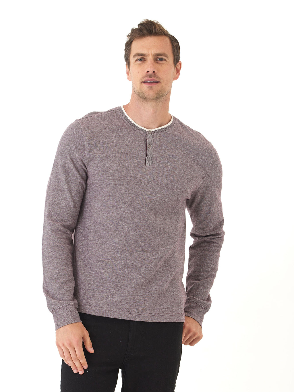 Eco Double Knit Henley Shirt for Men