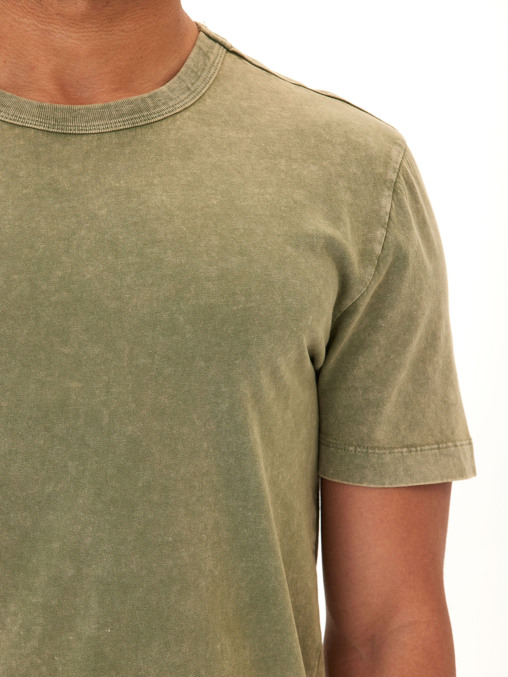 Shawn Mineral Wash Eco Cotton Jersey Crew Tee - Sustainable Soft Tee