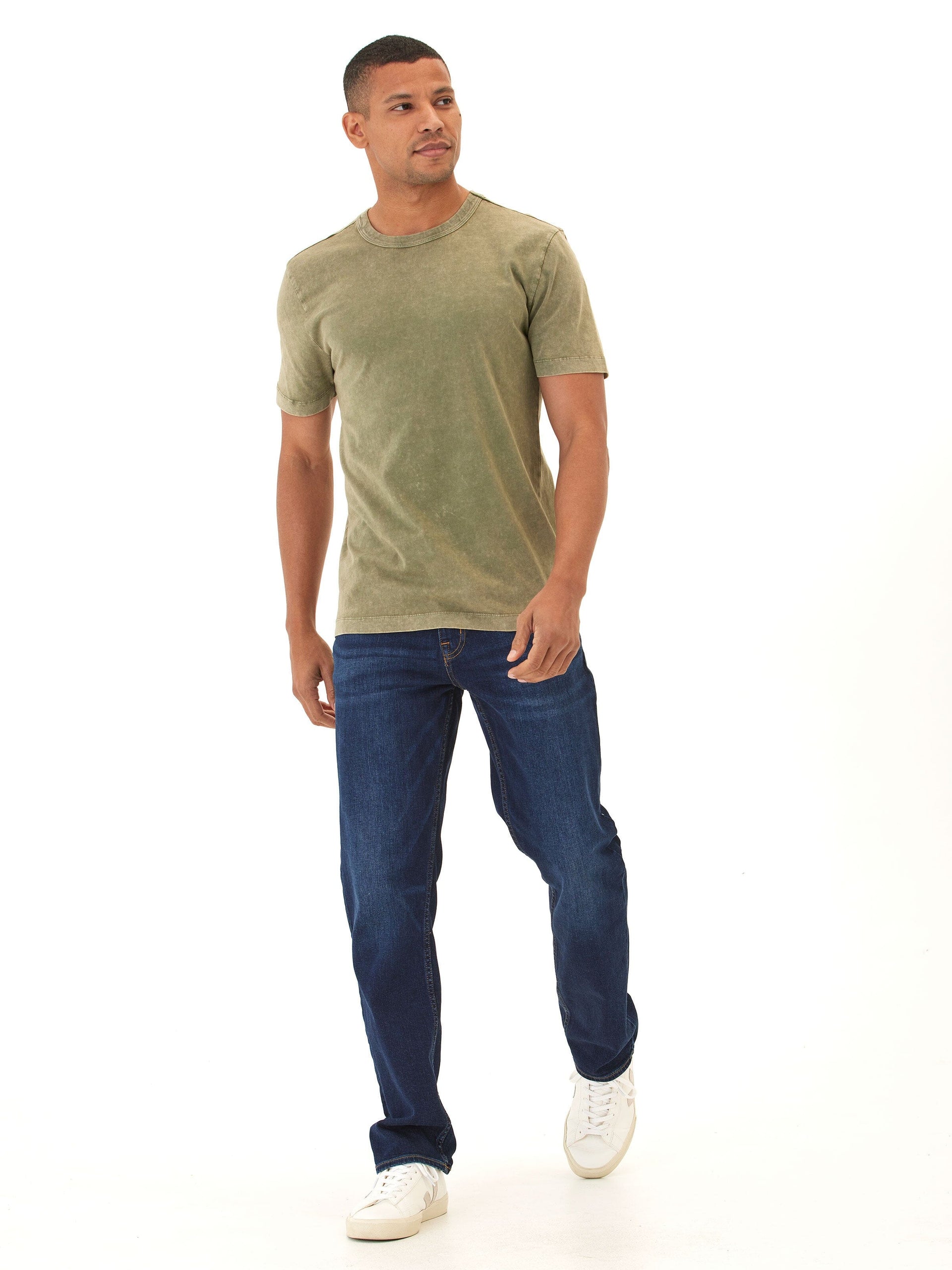 Shawn Mineral Wash Eco Cotton Jersey Crew Tee - Sustainable Soft Tee