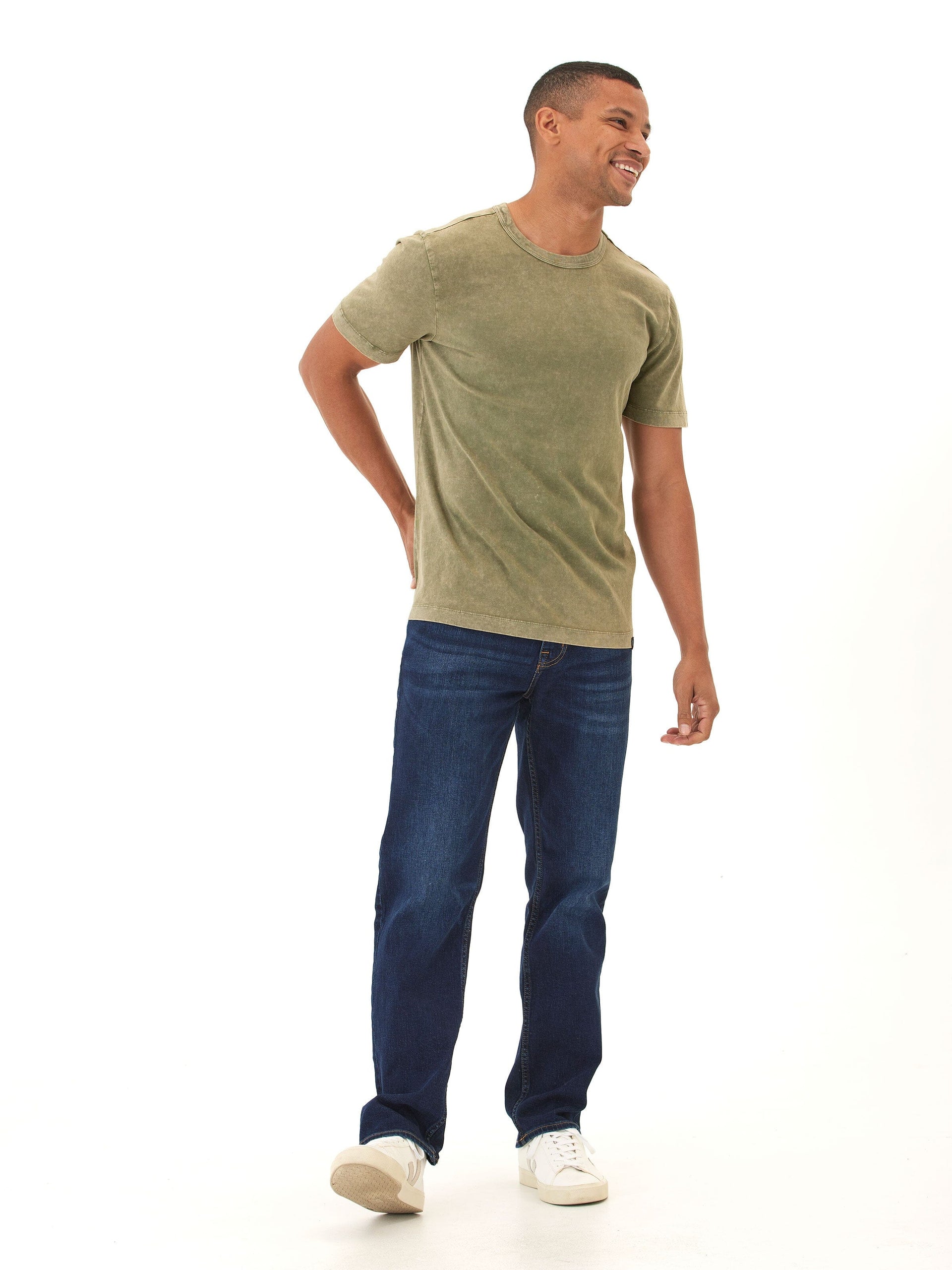 Shawn Mineral Wash Eco Cotton Jersey Crew Tee - Sustainable Soft Tee