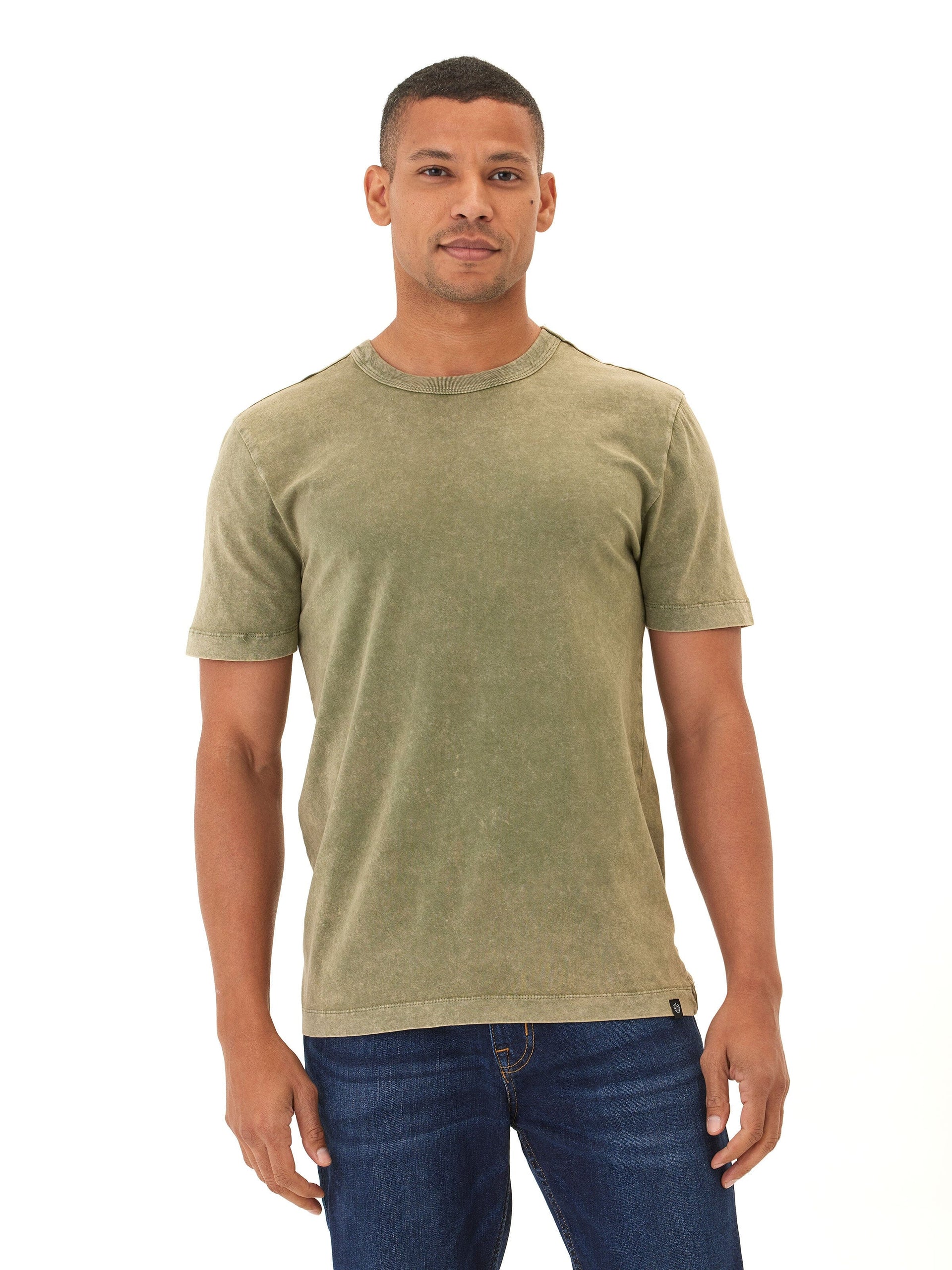 Shawn Mineral Wash Eco Cotton Jersey Crew Tee - Sustainable Soft Tee