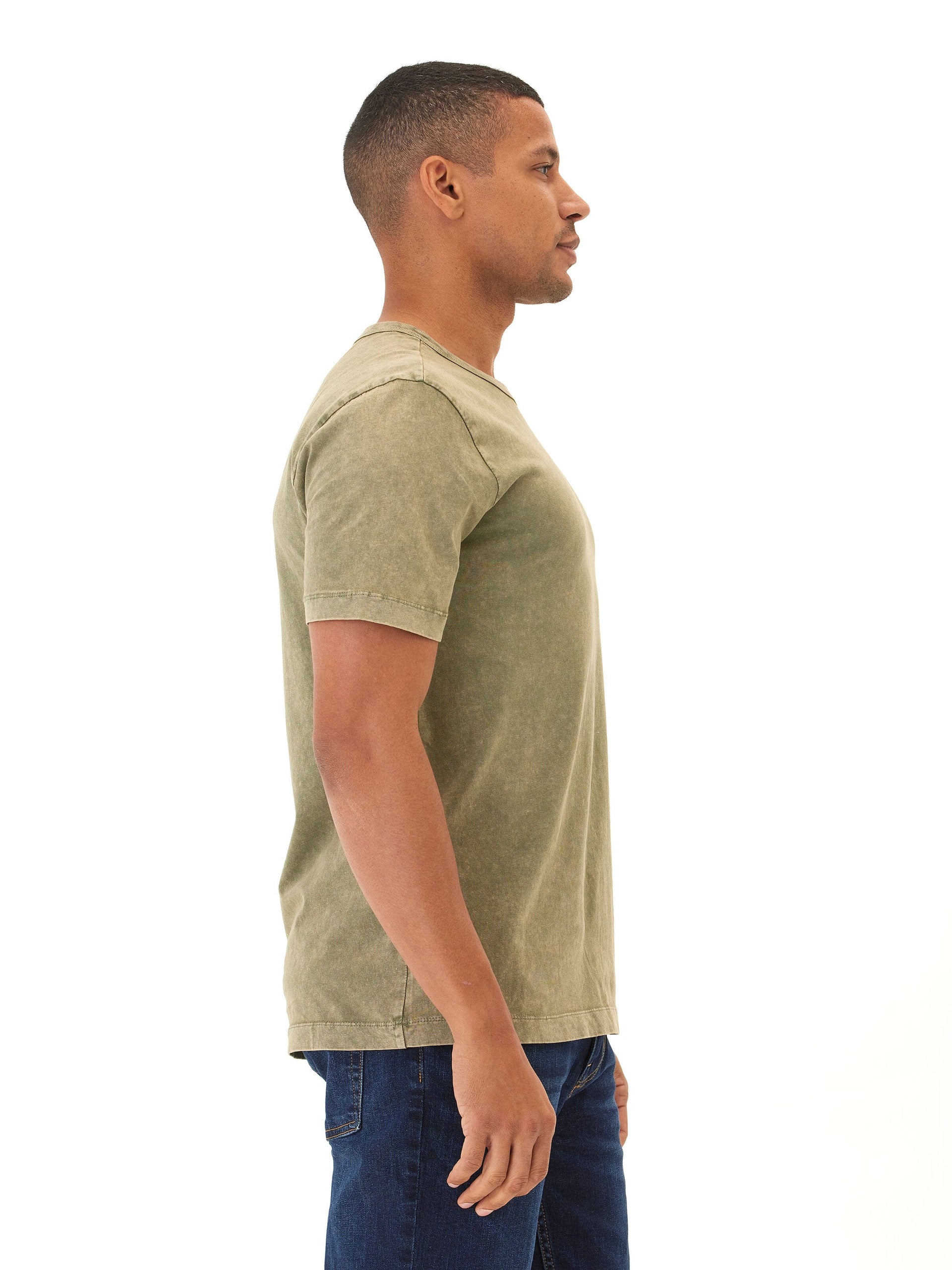 Shawn Mineral Wash Eco Cotton Jersey Crew Tee - Sustainable Soft Tee
