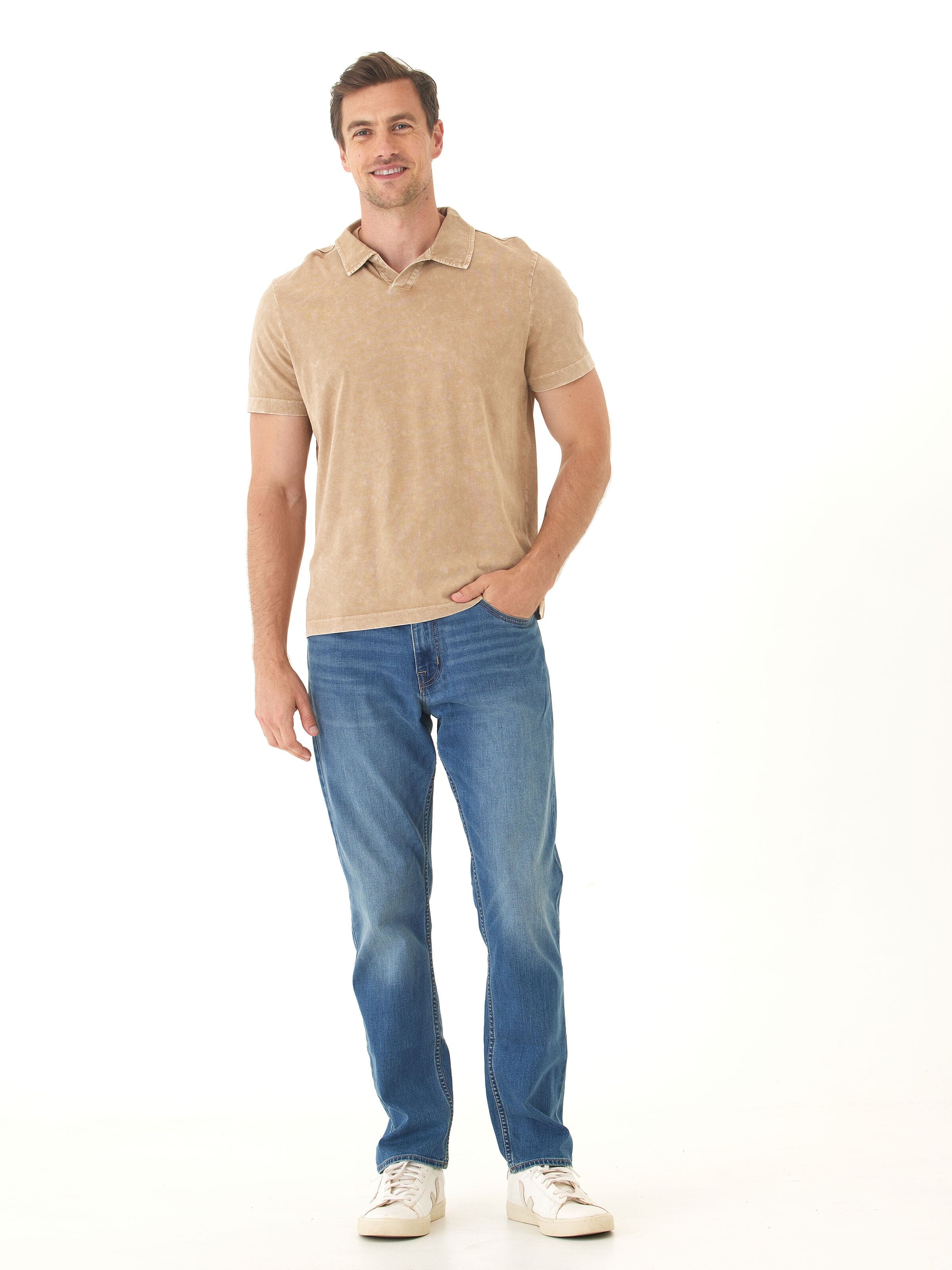 Jared Mineral Wash Eco Cotton Jersey Short Sleeve Polo
